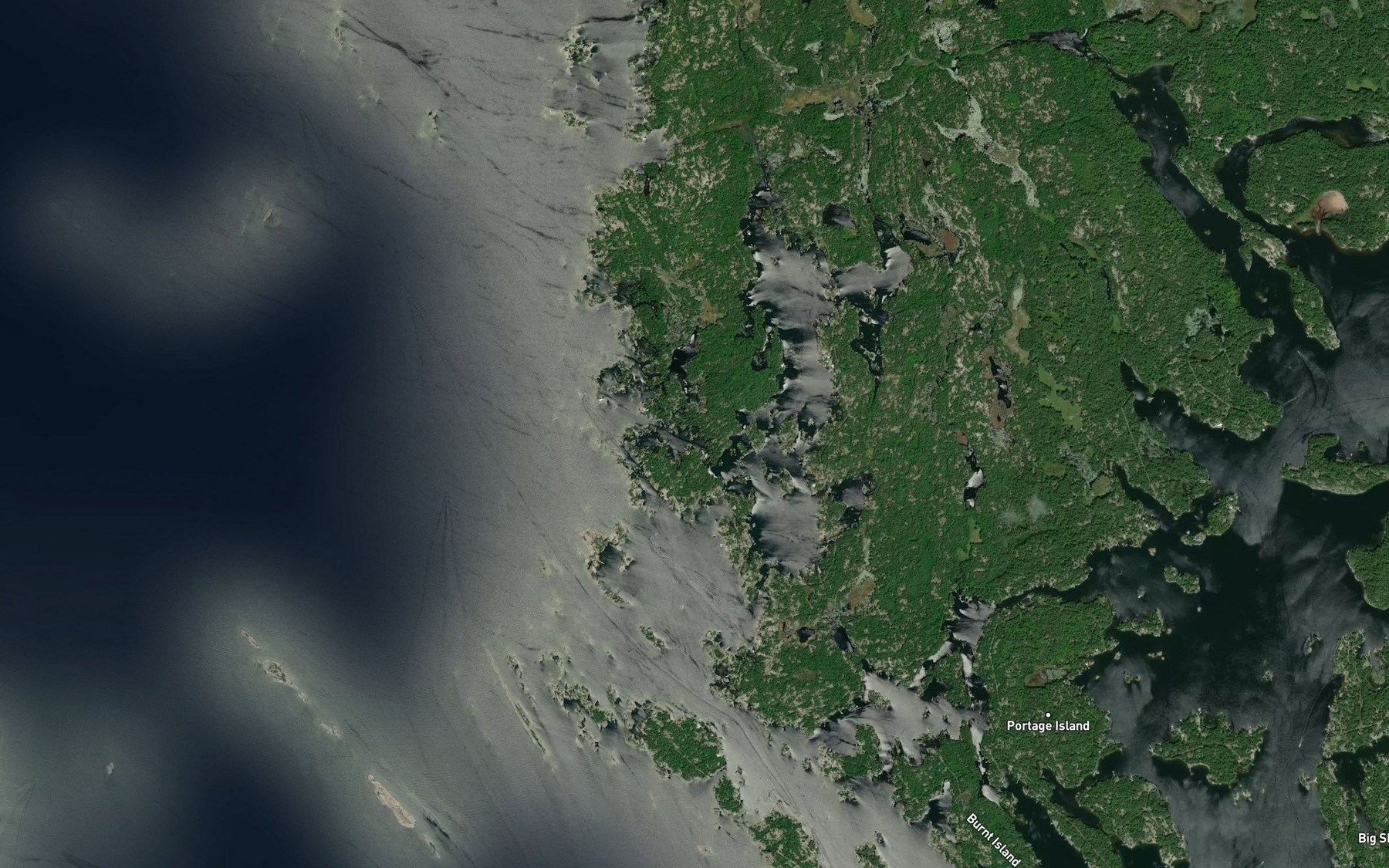 Satellite map of the Hangdog Channel