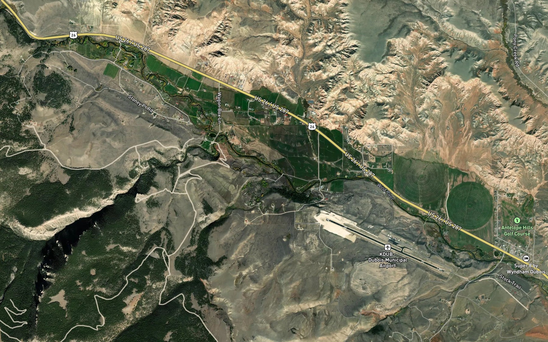 Satellite map of the Geyser Creek