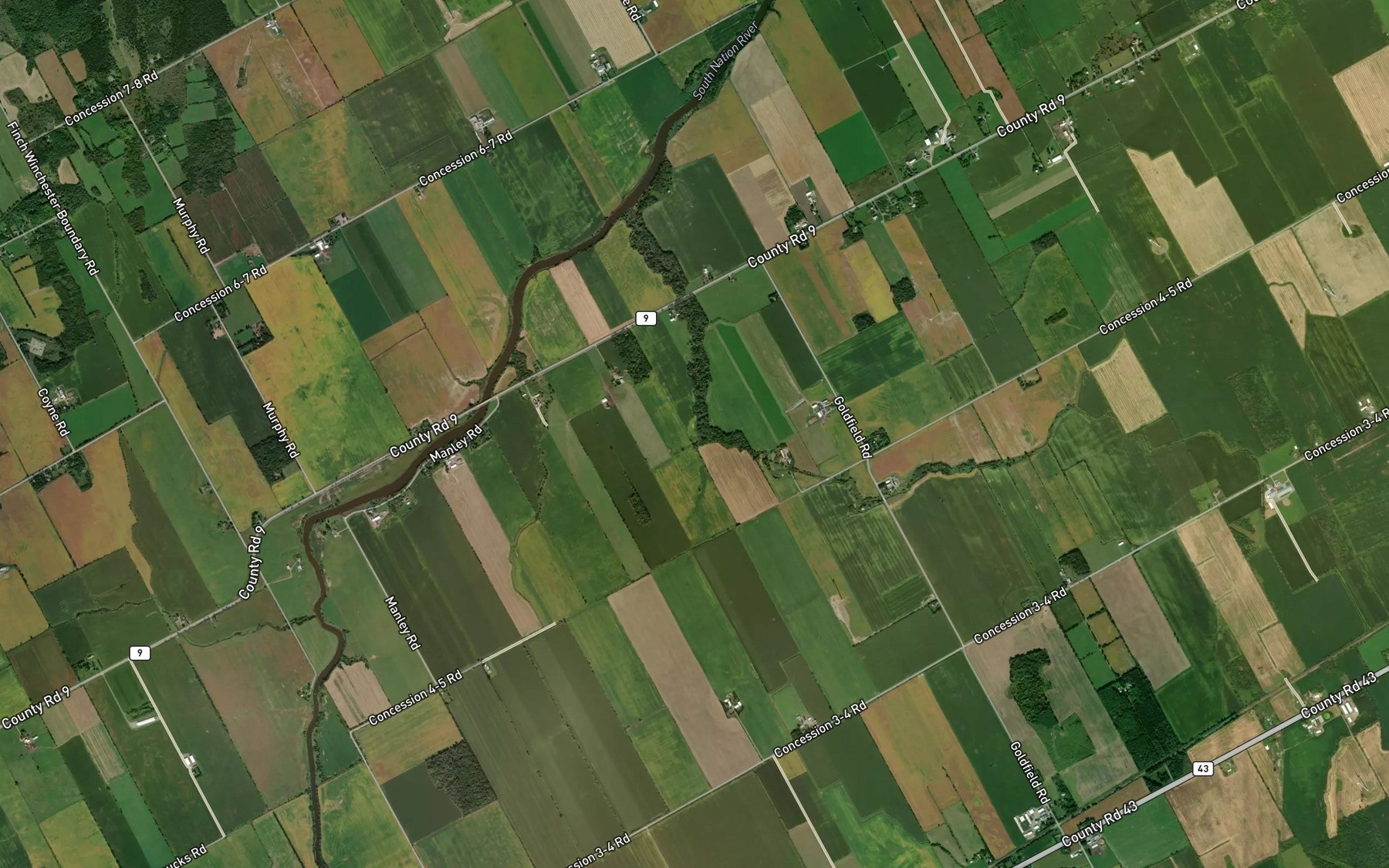 Satellite map of the Gillies Drain
