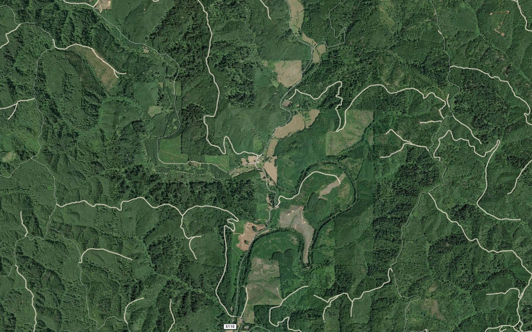Satellite map of the West Fork Indian Creek