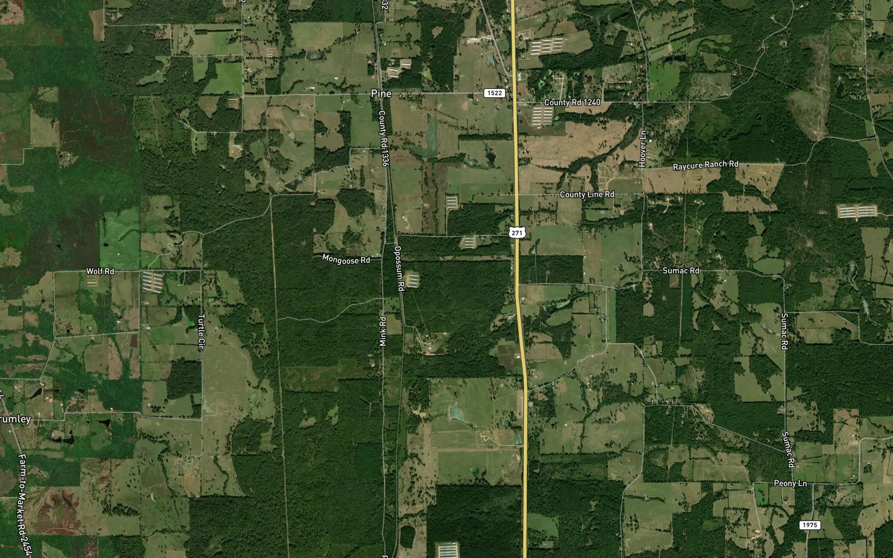 Satellite map of the Wallace Branch