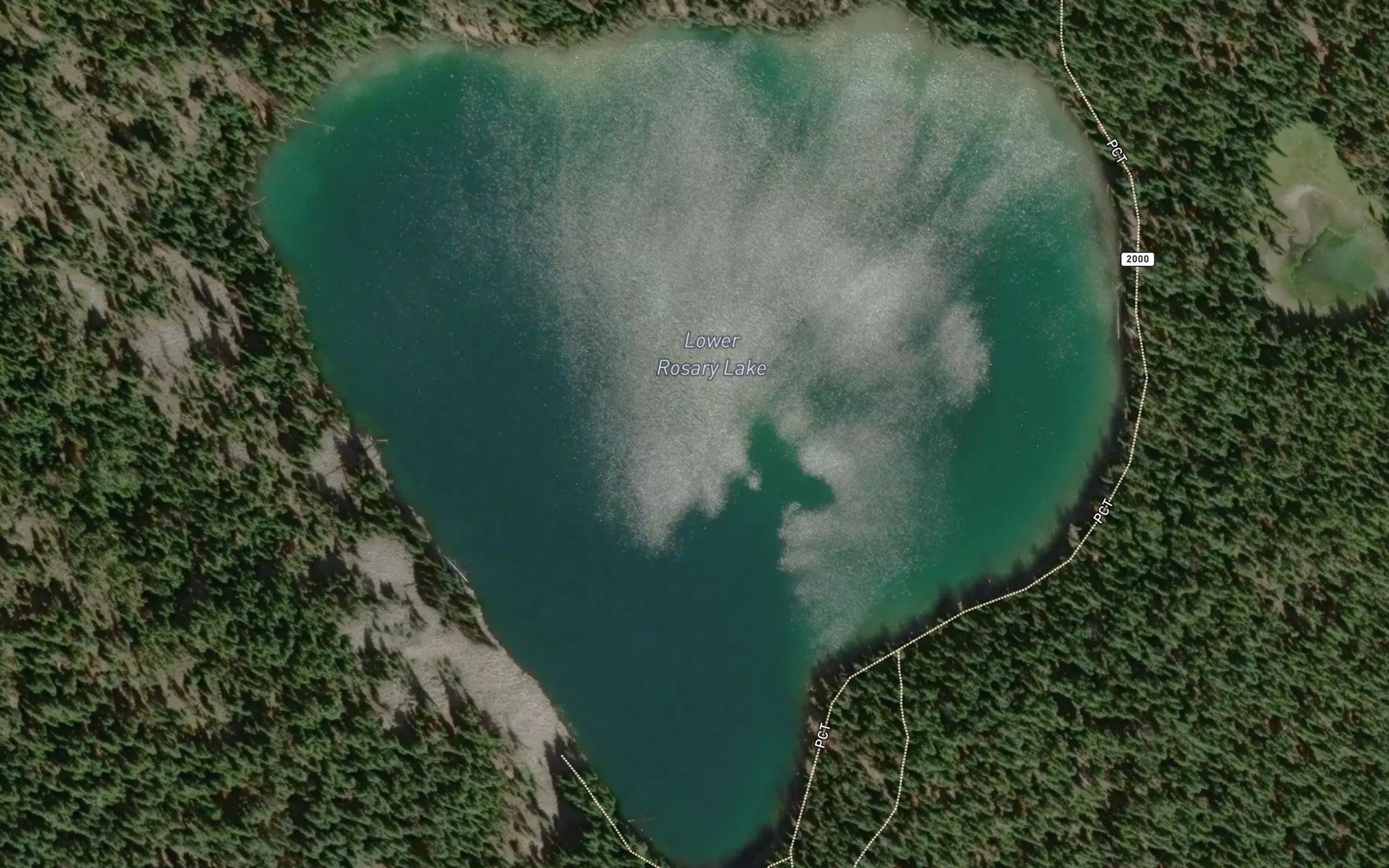Satellite map of the Lower Rosary Lake