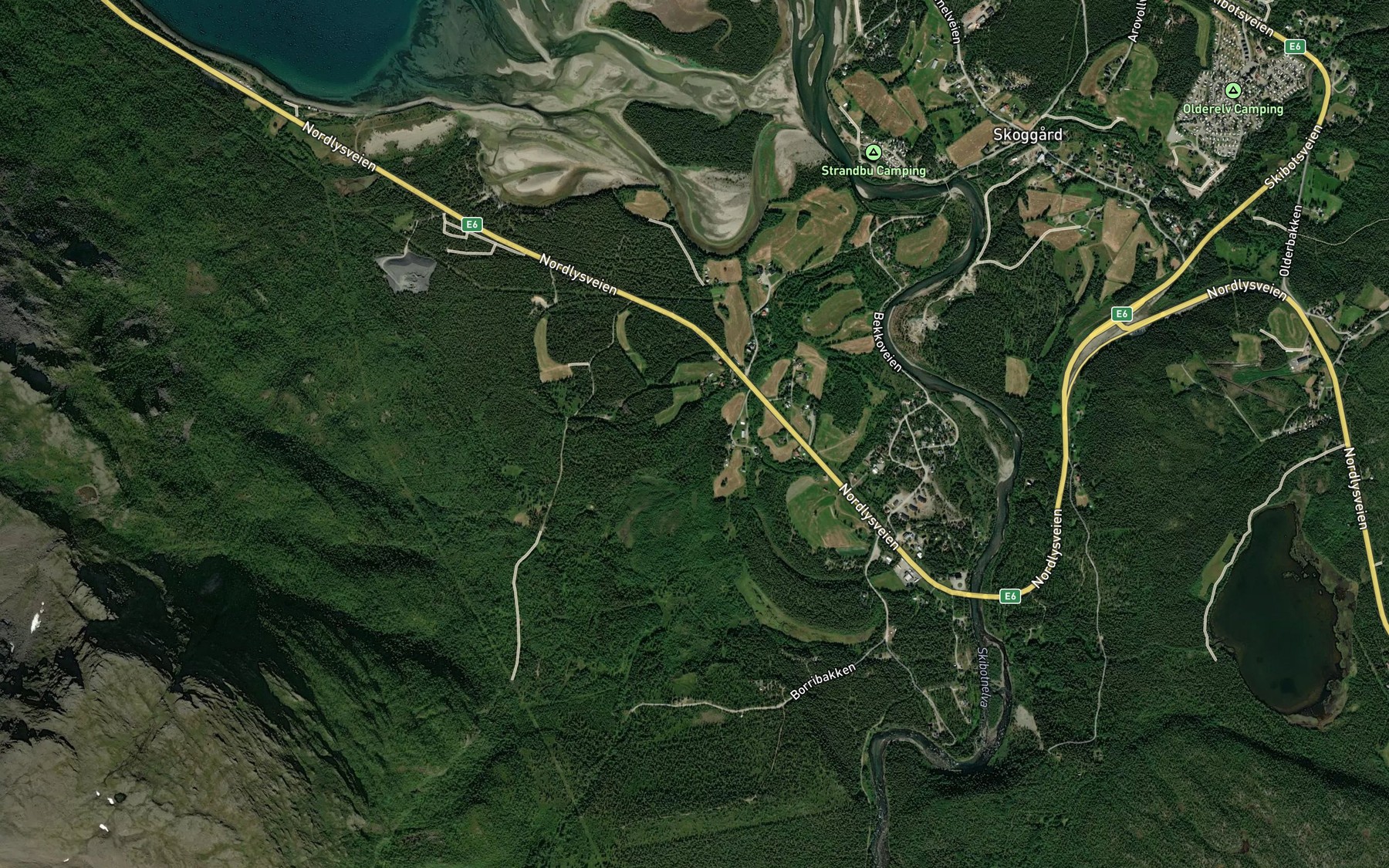 Satellite map of the Okselva