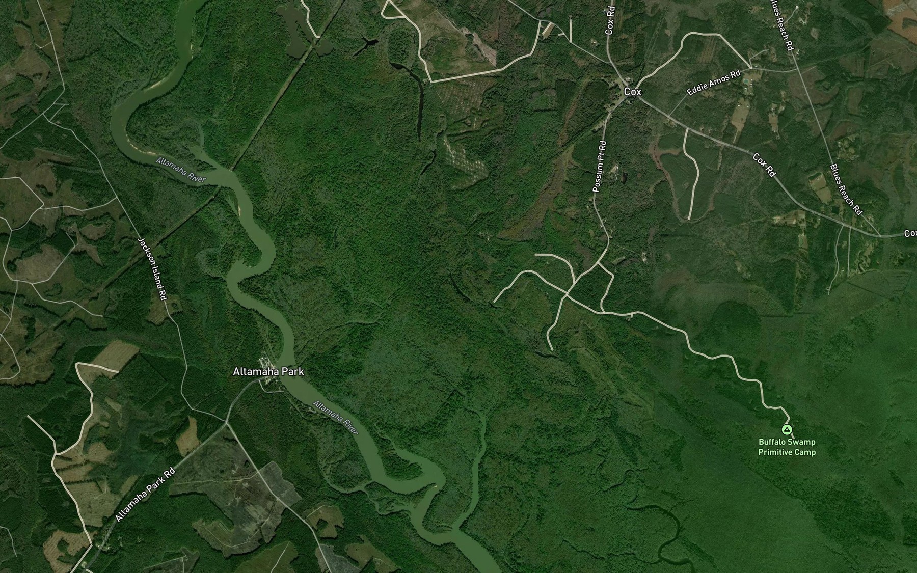 Satellite map of the Line Lake