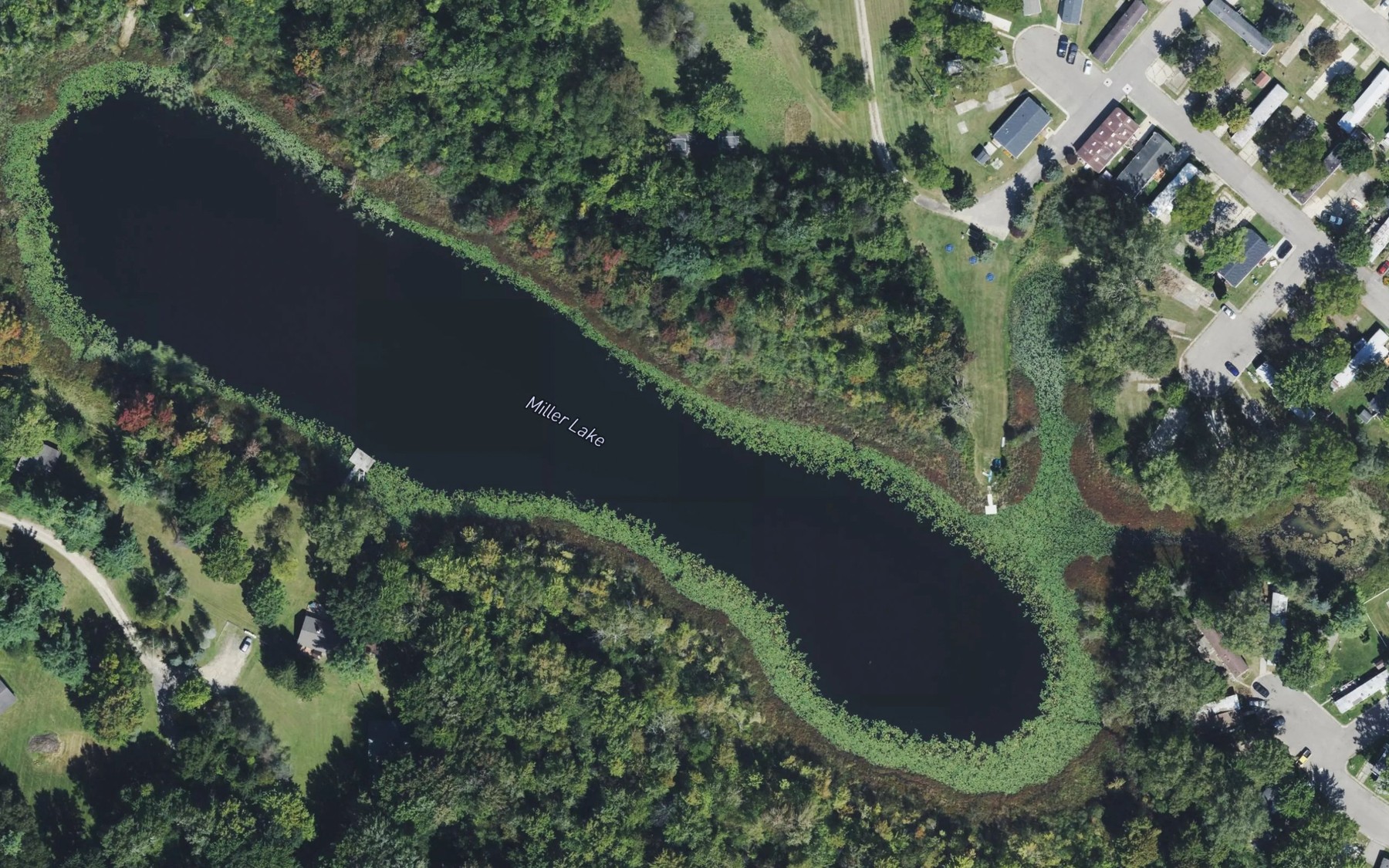 Satellite map of the Miller Lake