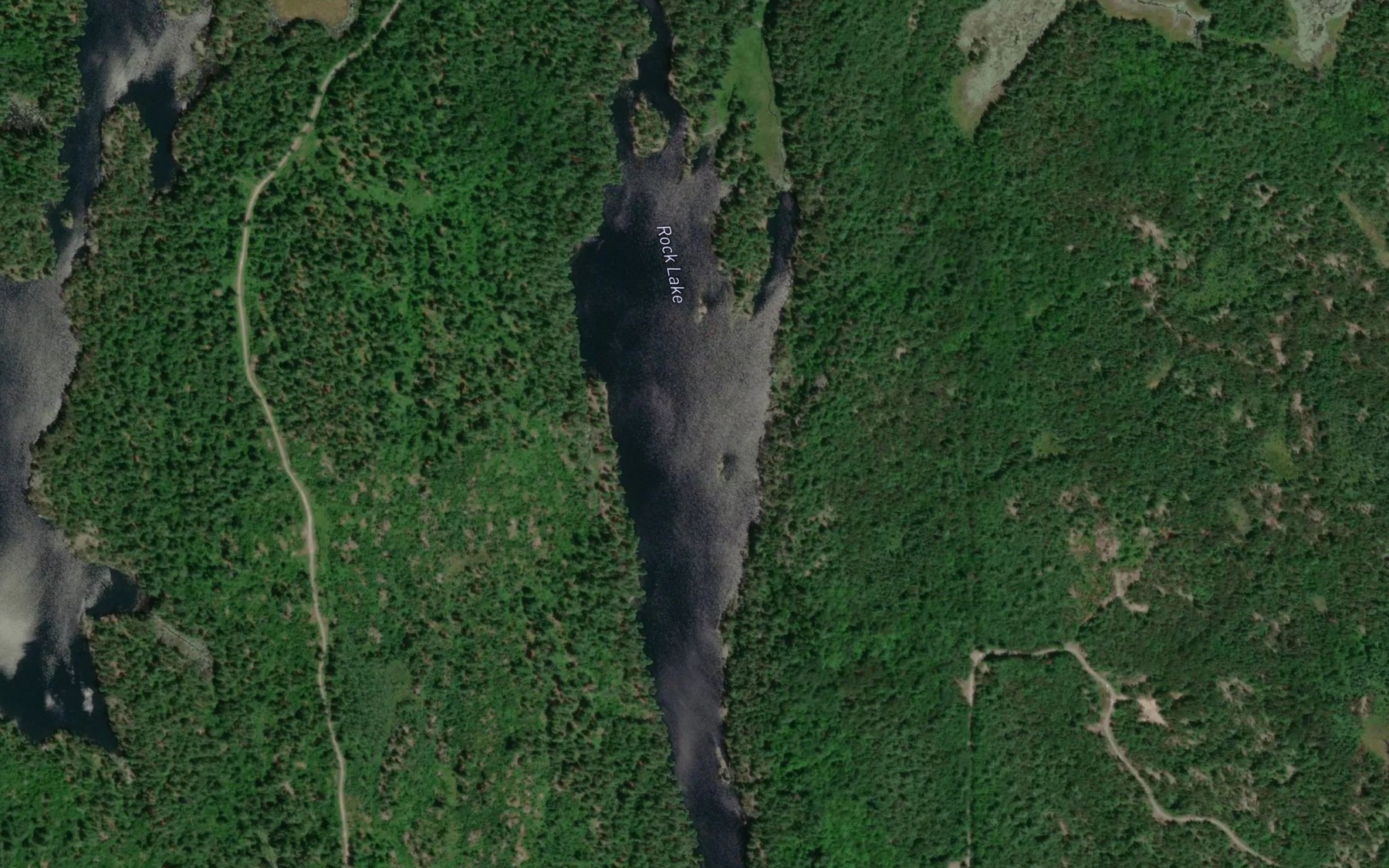 Satellite map of the Rock Lake