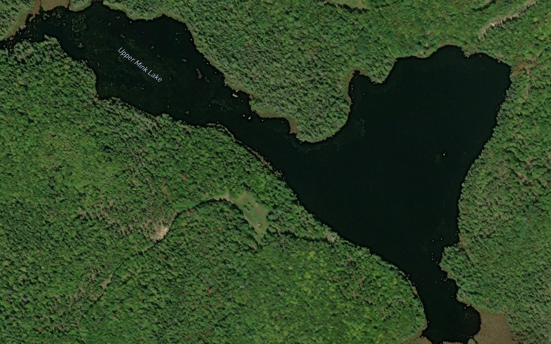 Satellite map of the Upper Mink Lake