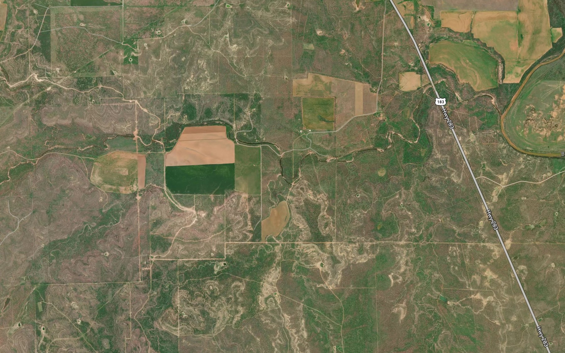 Satellite map of the Gray Back Creek
