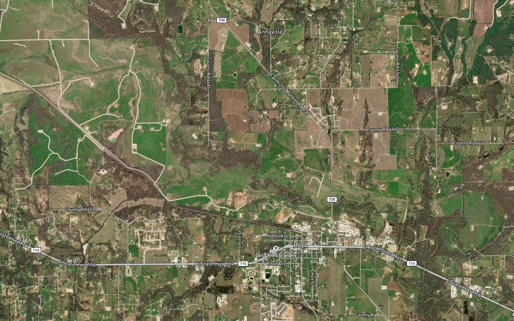 Satellite map of the Walnut Creek