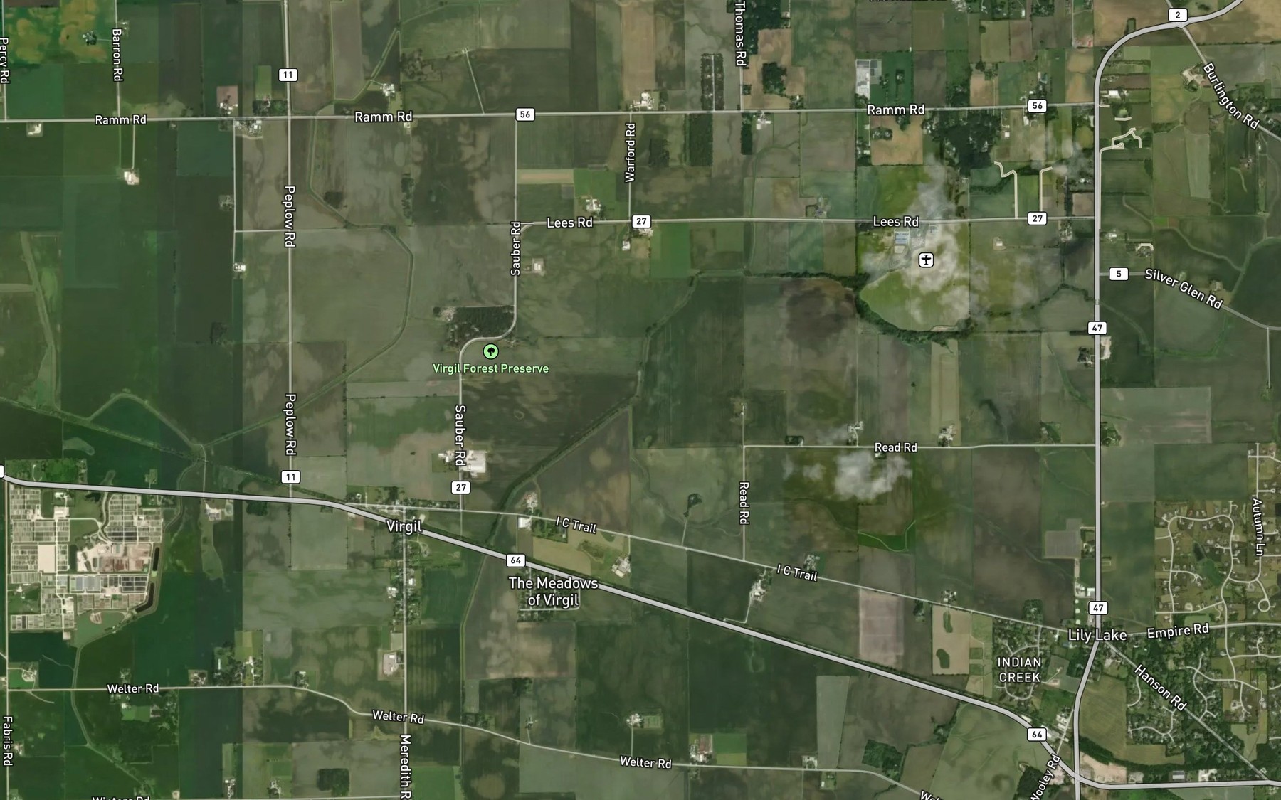 Satellite map of the Virgil Ditch Number 2