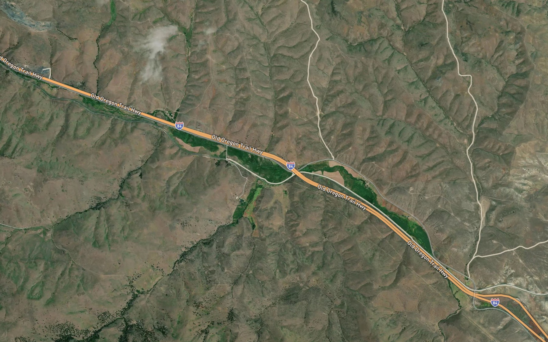 Satellite map of the Hill Creek