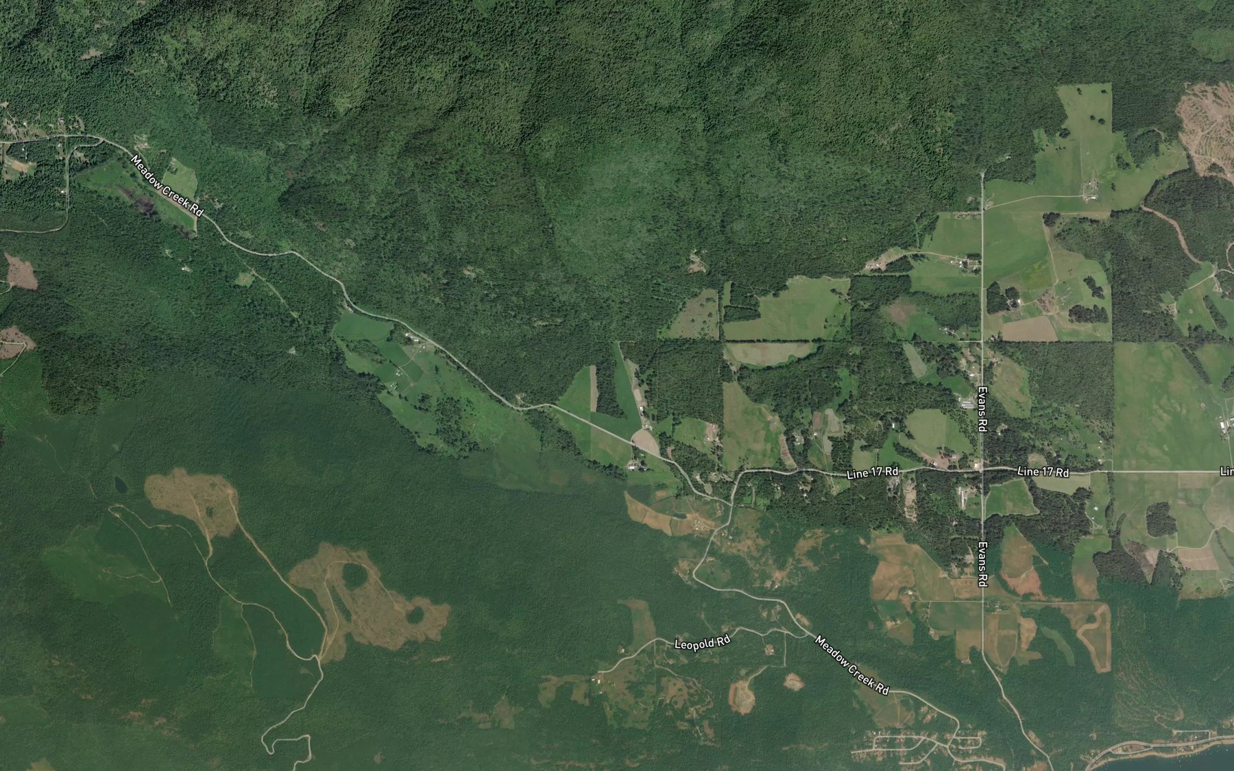 Satellite map of the Rasmussen Creek