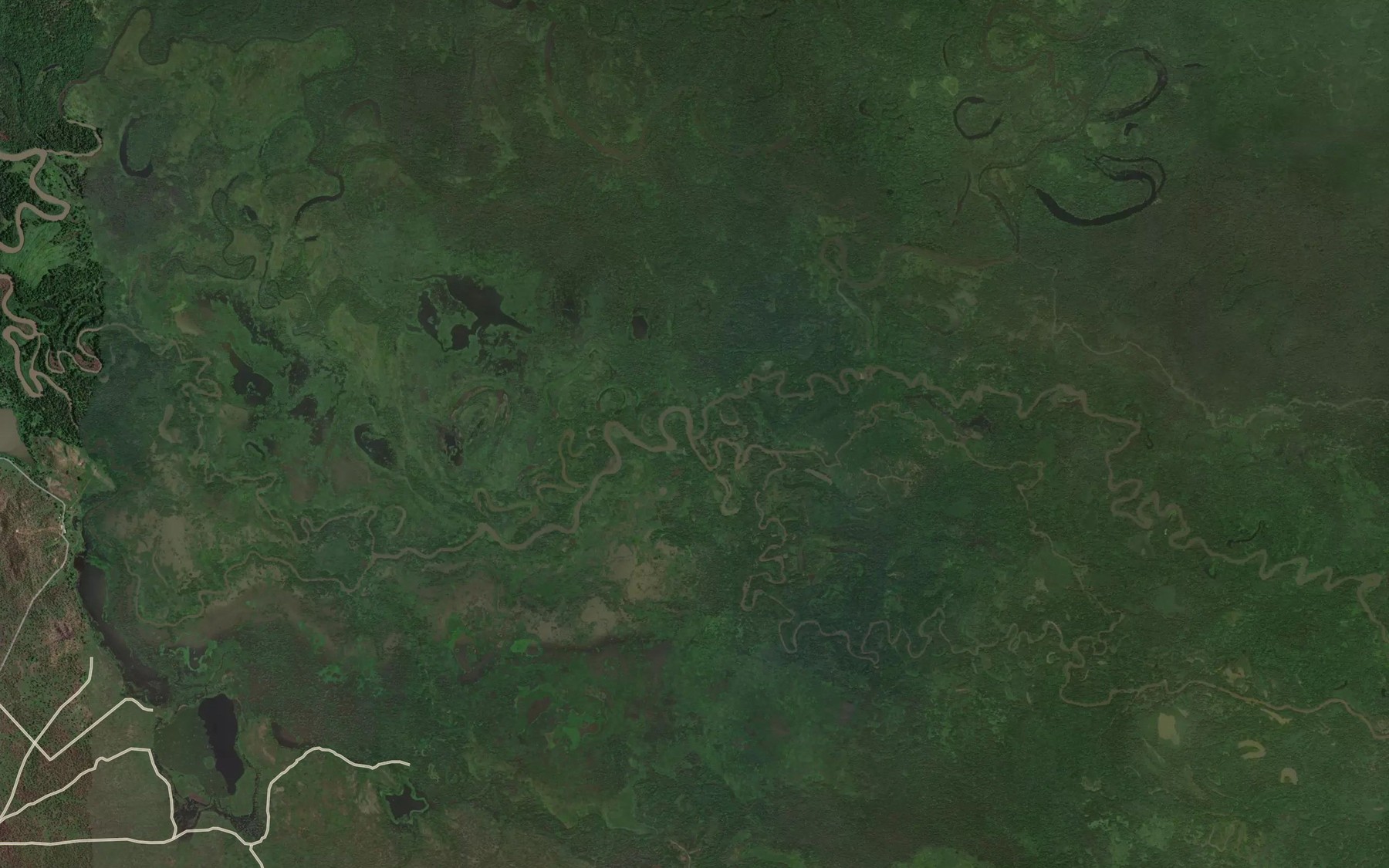 Satellite map of the Brown River