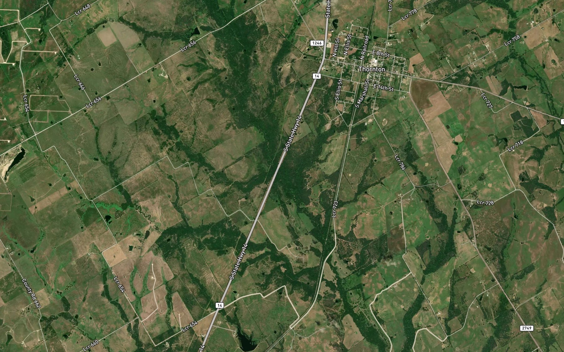 Satellite map of the Acuff Branch