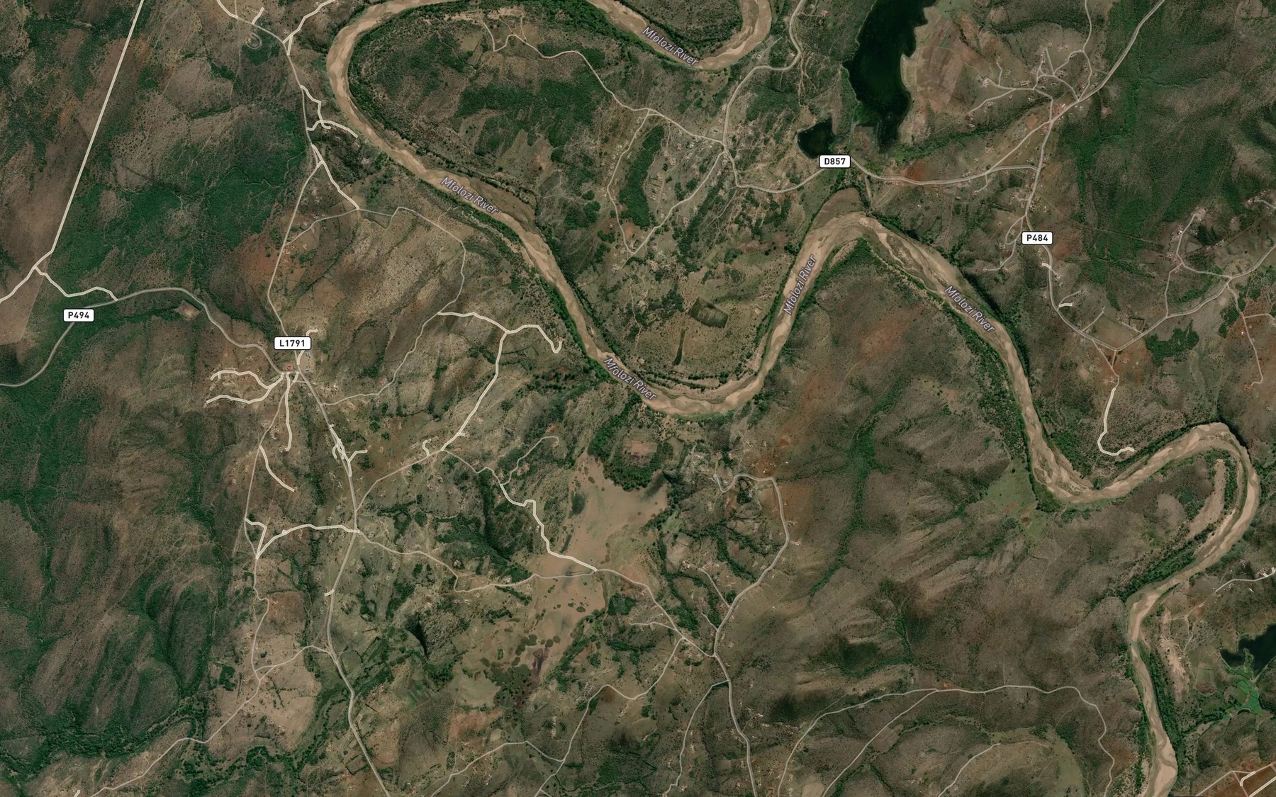 Satellite map of the Mvamanzi