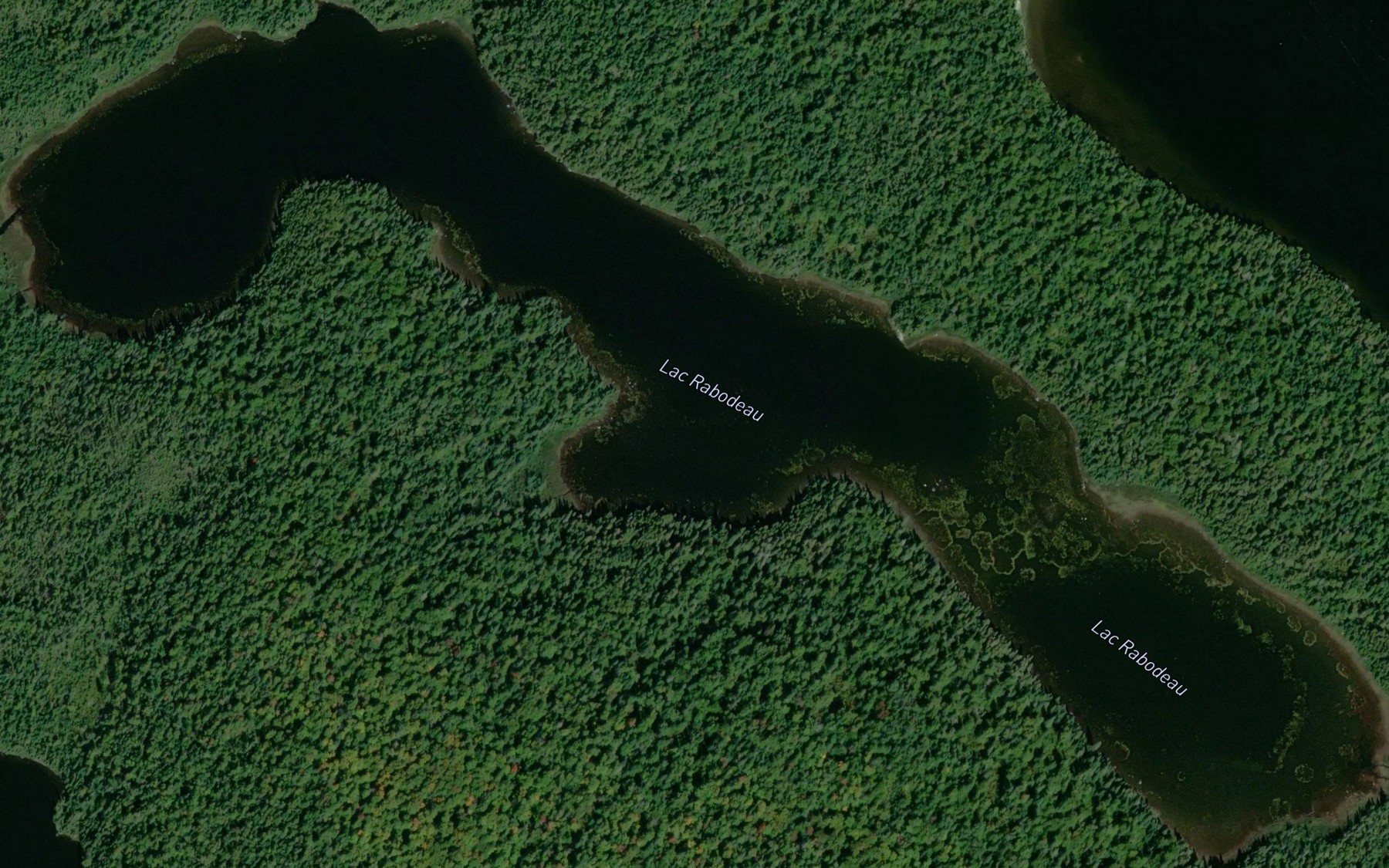 Satellite map of the Lac Rabodeau