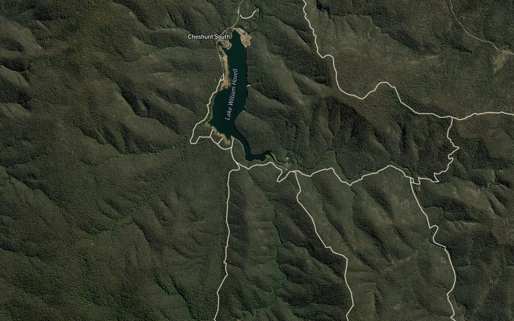 Satellite map of the Lake William Hovell