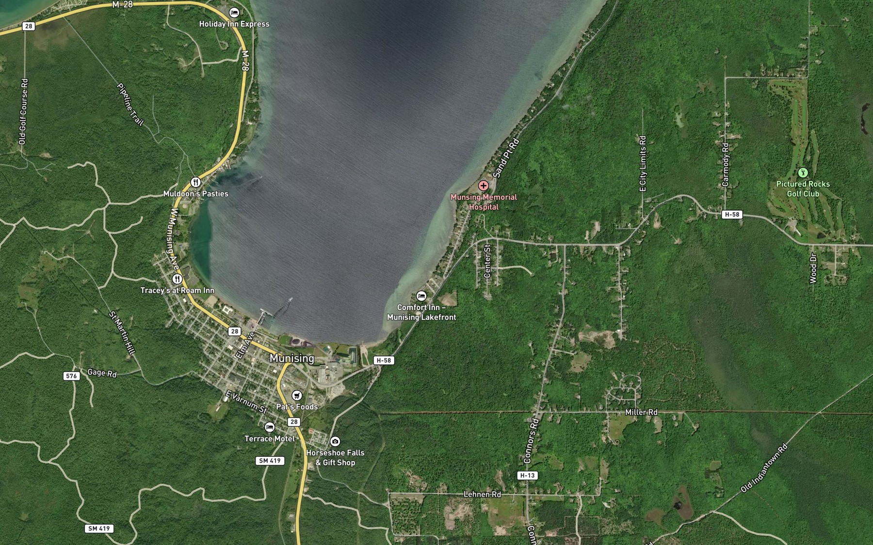 Satellite map of the Tannery Creek