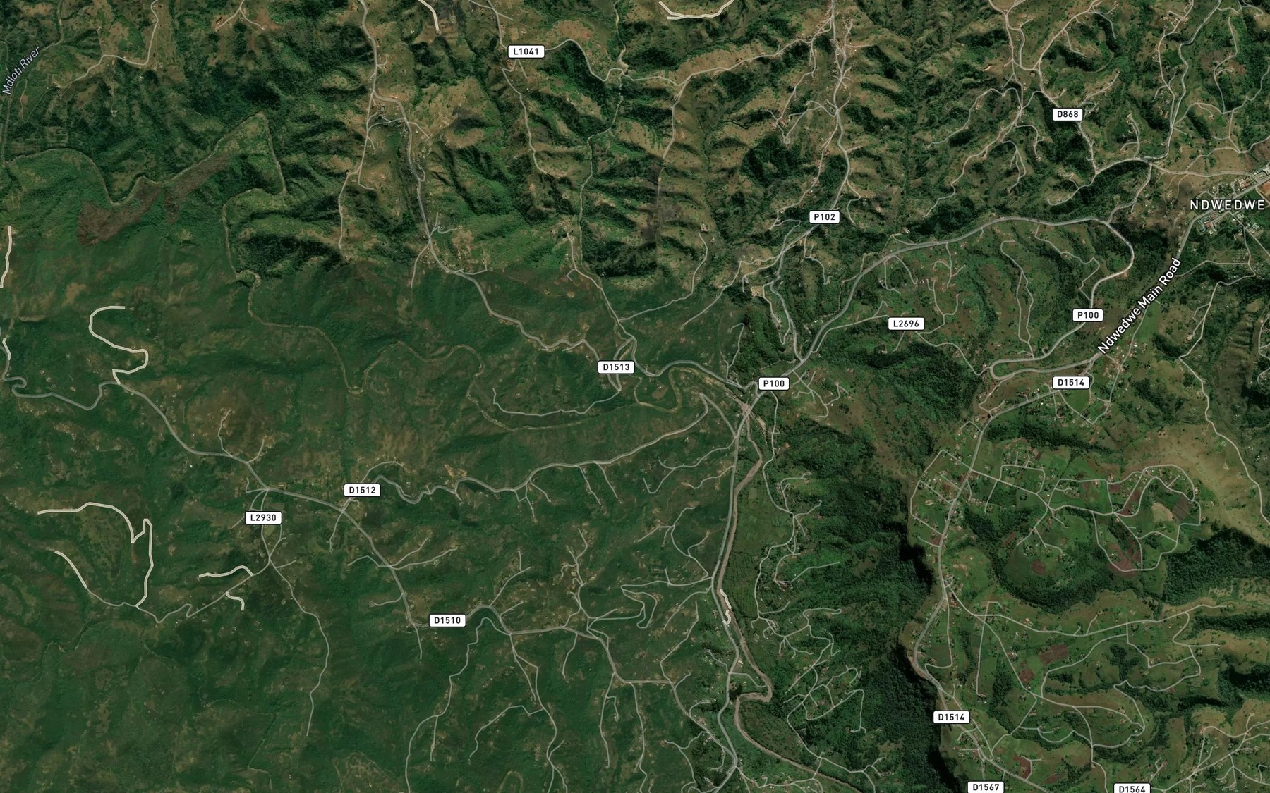 Satellite map of the KwaNongqazi