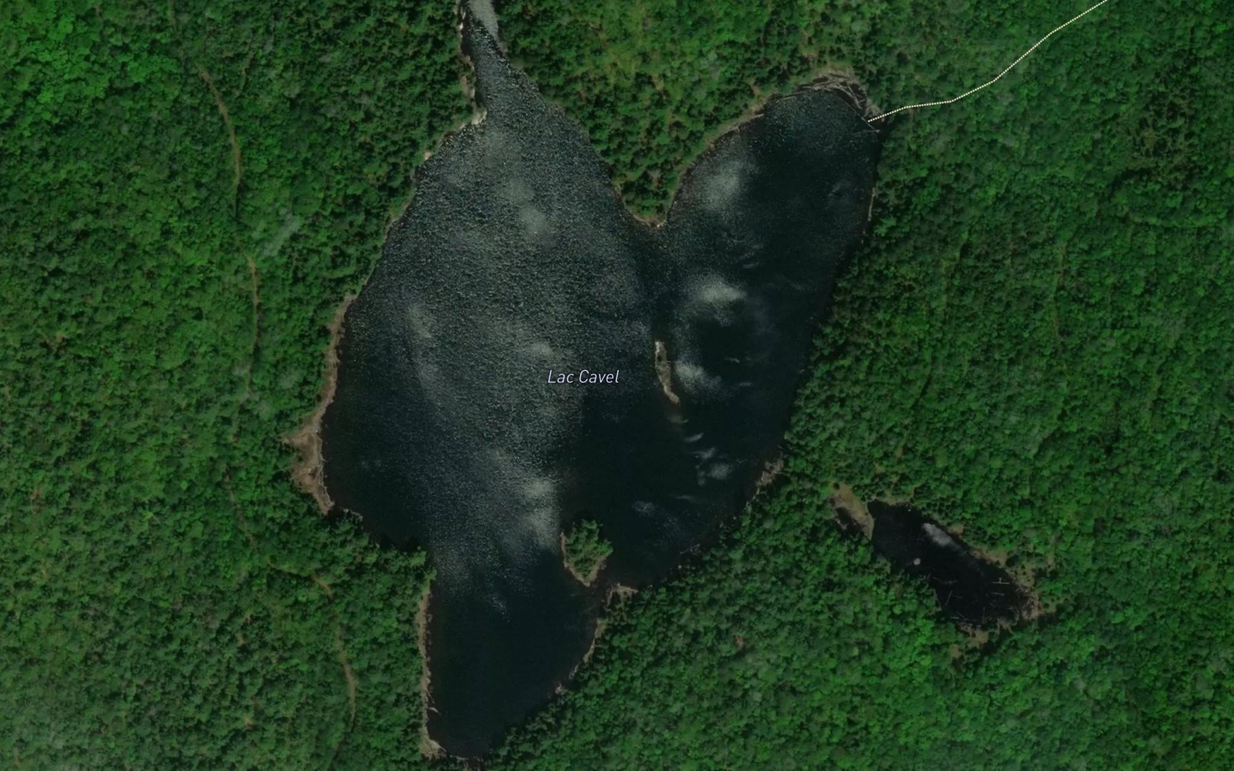 Satellite map of the Lac Cavel