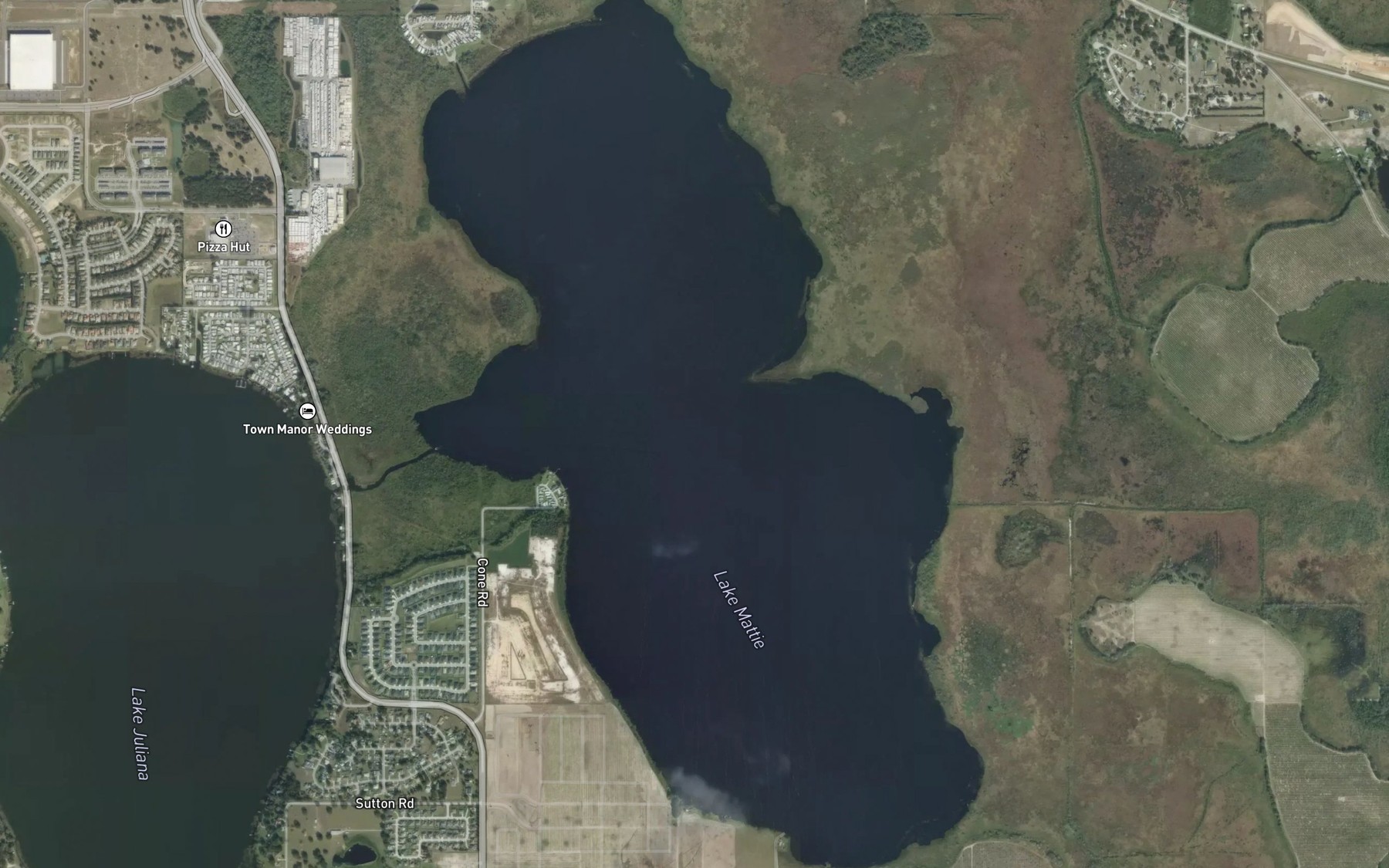 Satellite map of the Lake Mattie