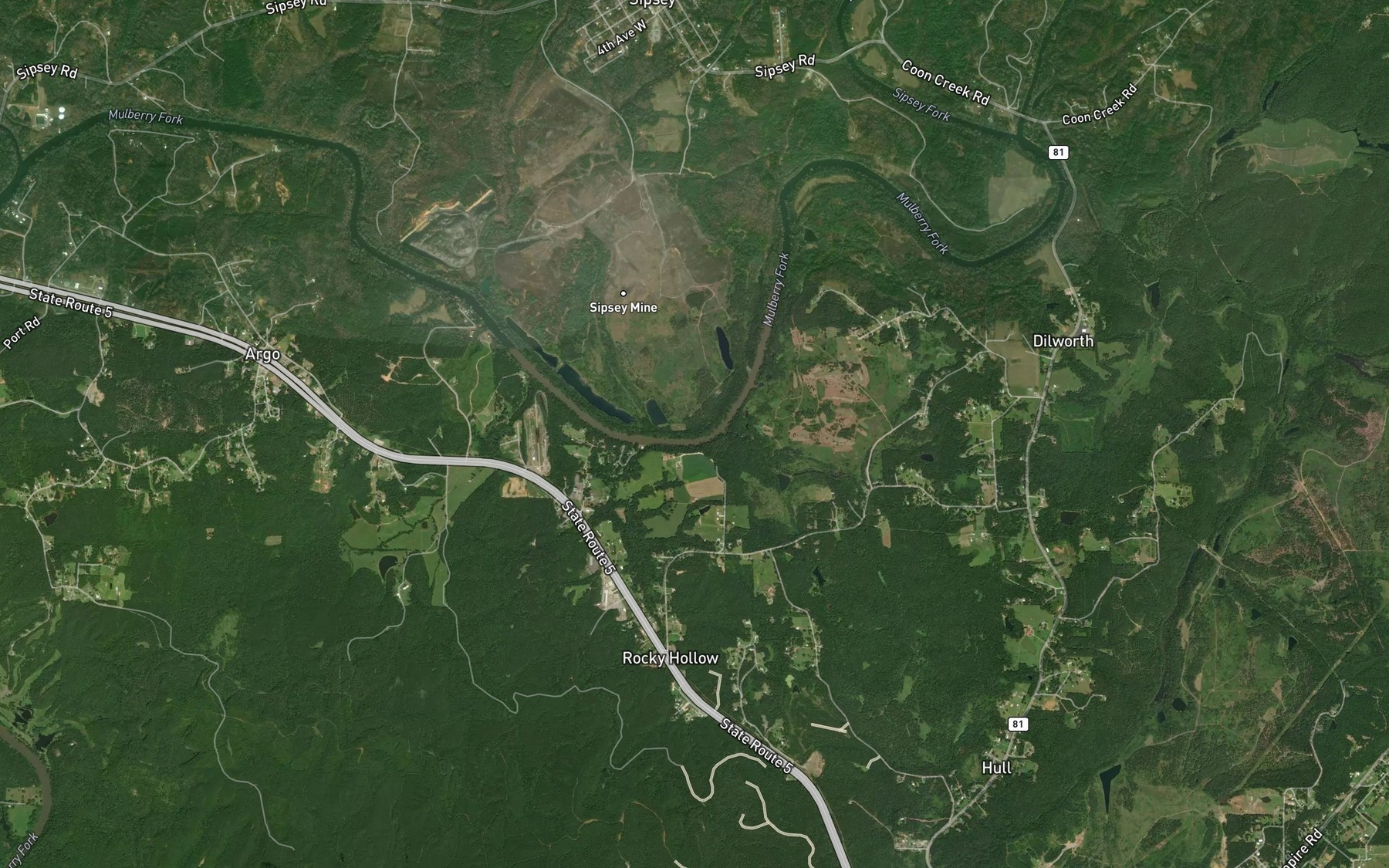 Satellite map of the Burton Bend