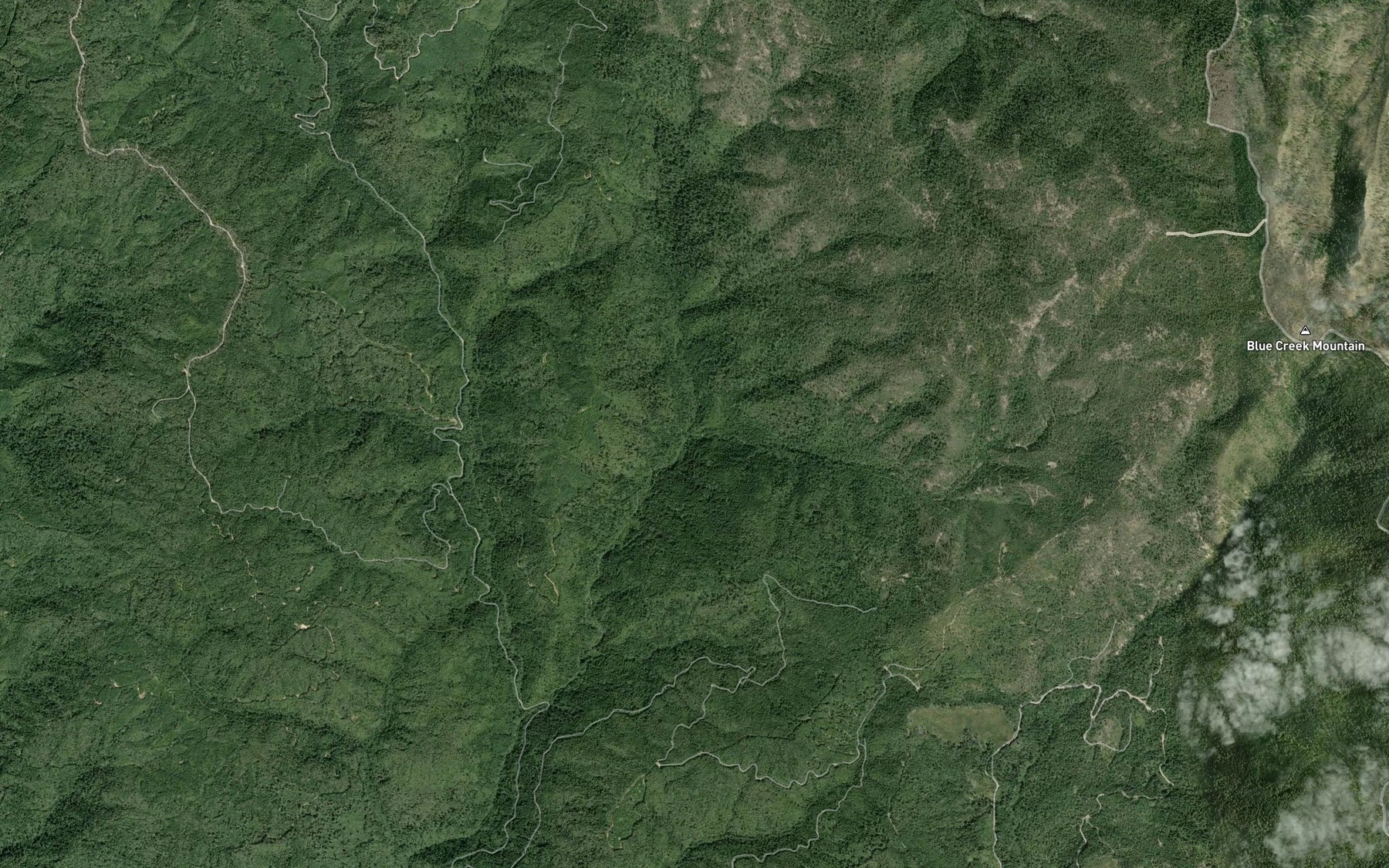 Satellite map of the Buzzard Creek