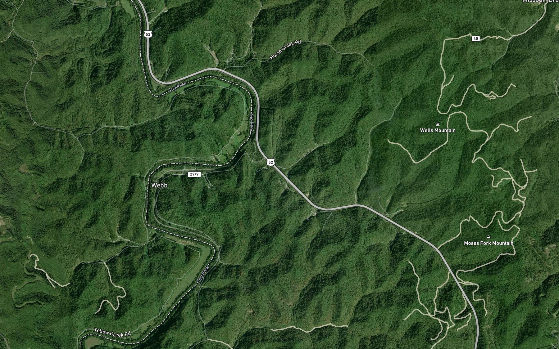 Satellite map of the Painter Branch