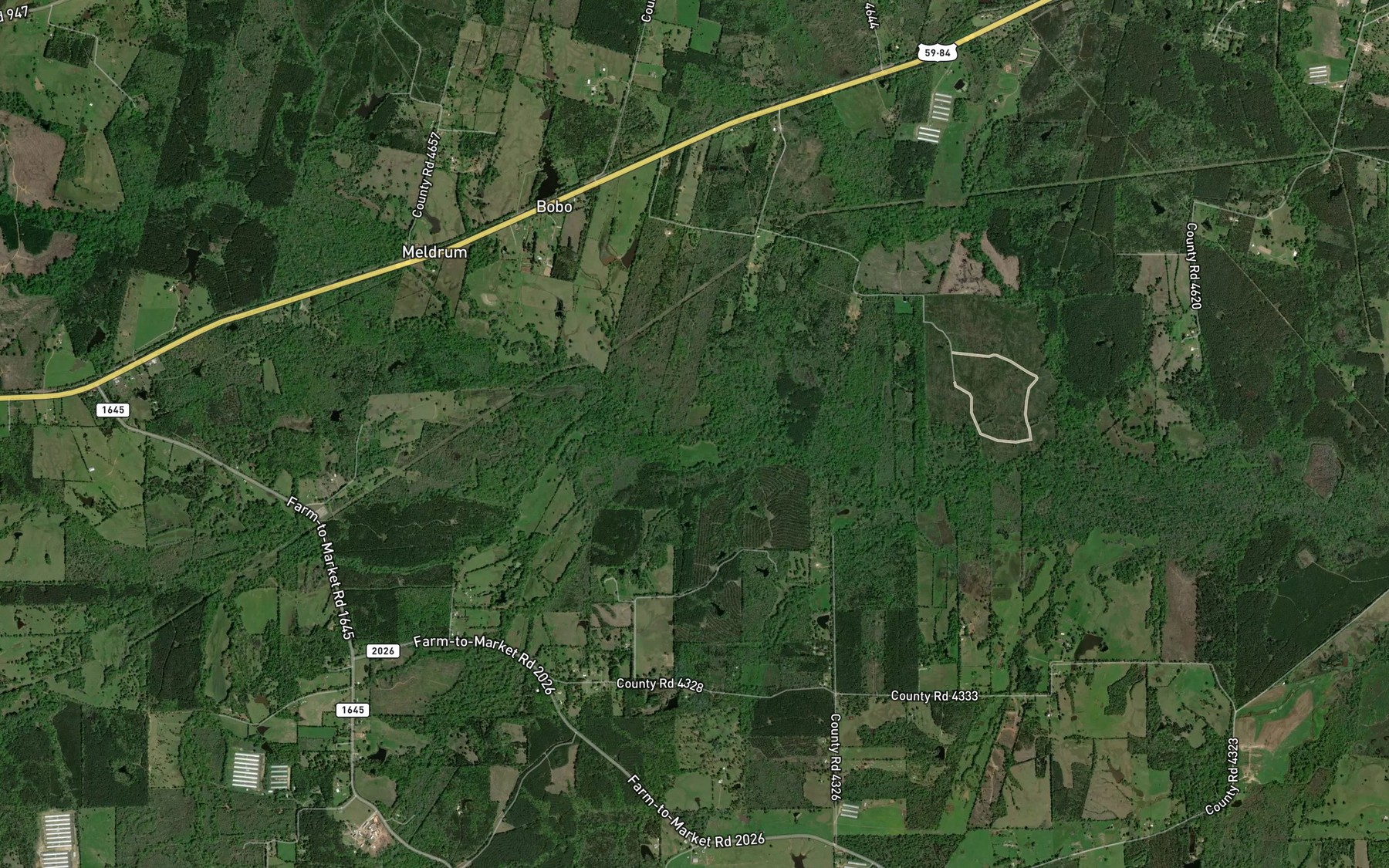Satellite map of the Ramsey Creek