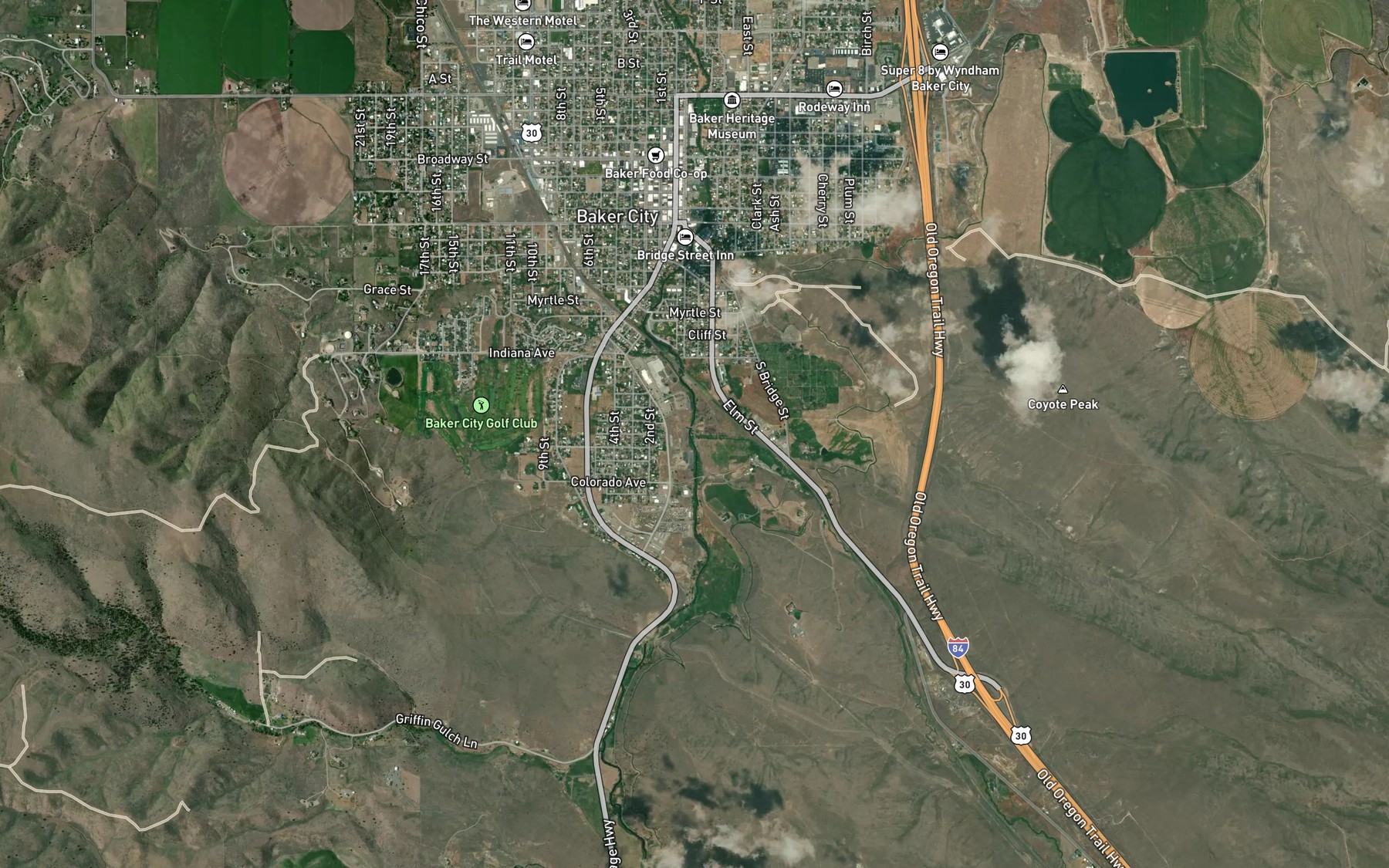 Satellite map of the Sutton Creek