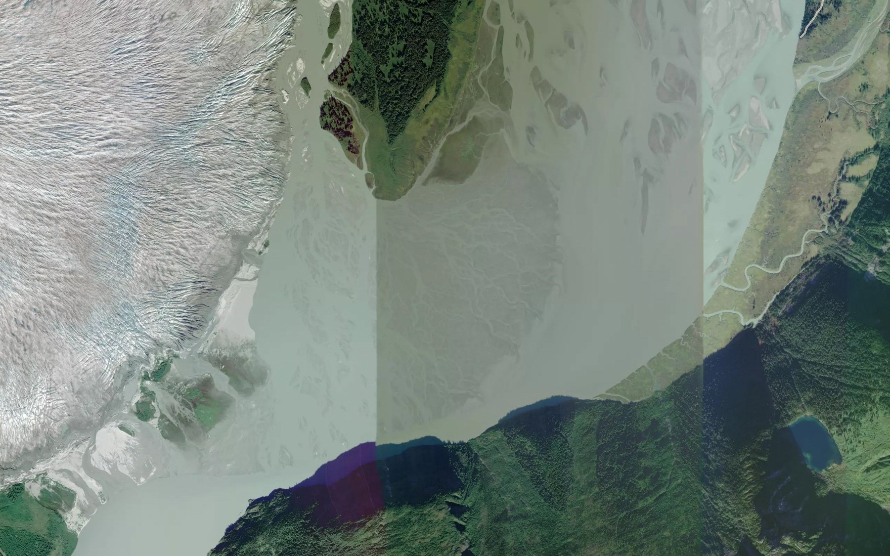 Satellite map of the Taku River