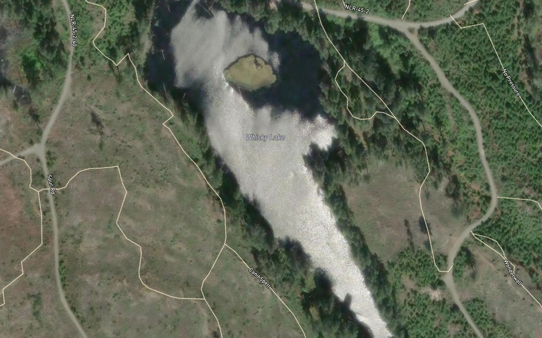 Satellite map of the Whisky Lake