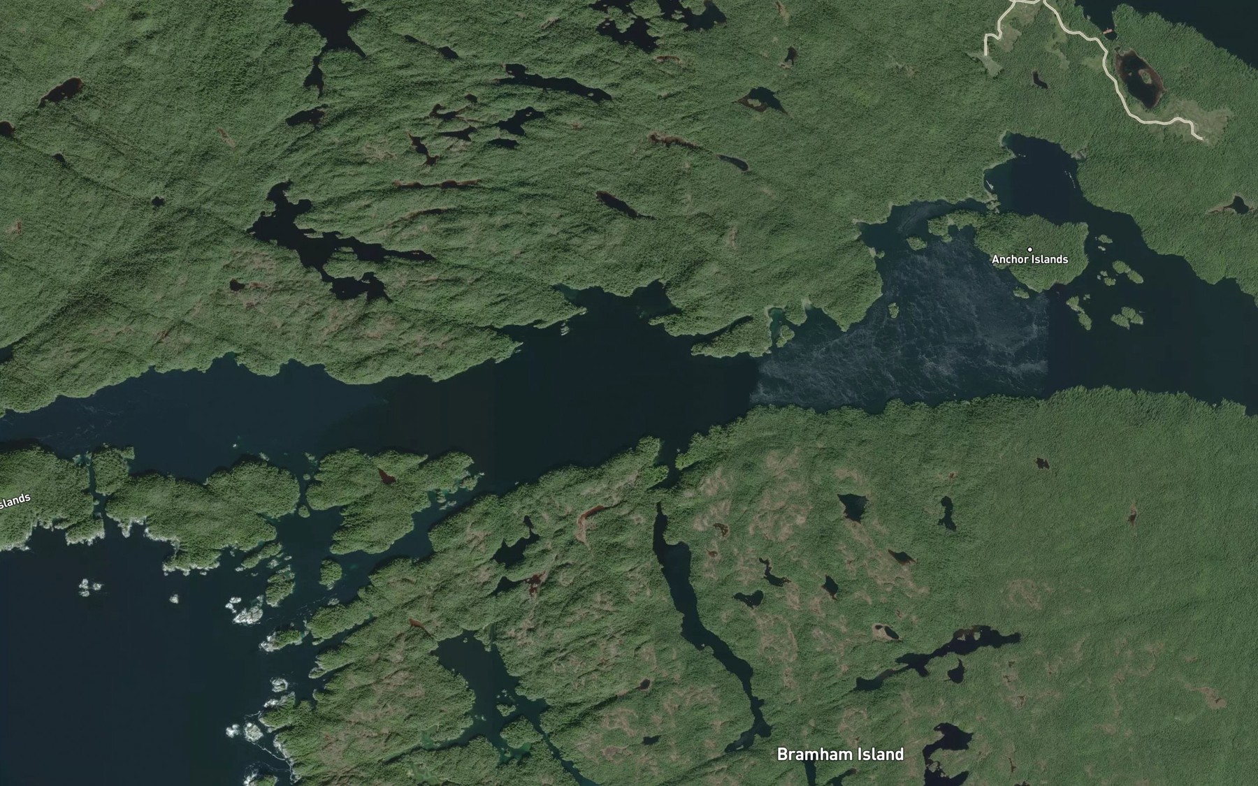 Satellite map of the Slingsby Channel