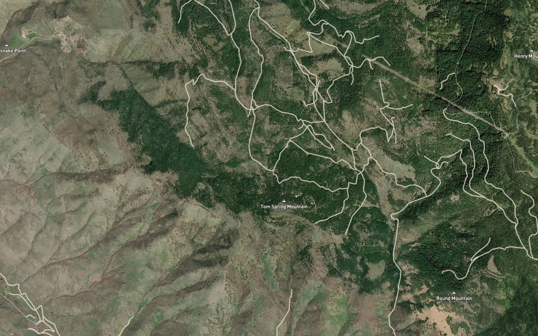 Satellite map of the Tom Spring