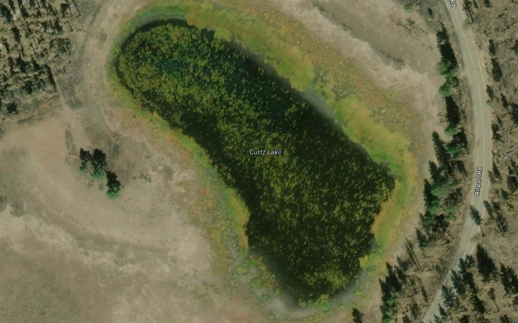 Satellite map of the Curtz Lake
