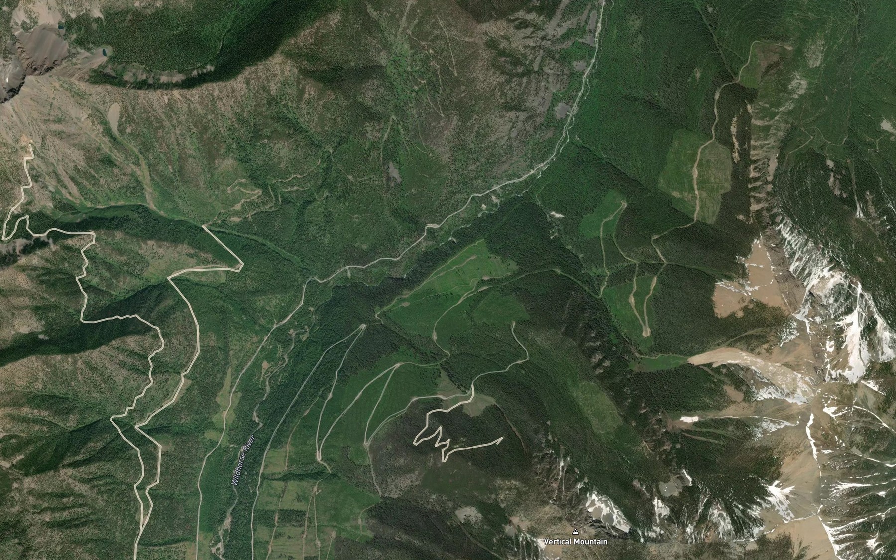Satellite map of the Wallinger Creek