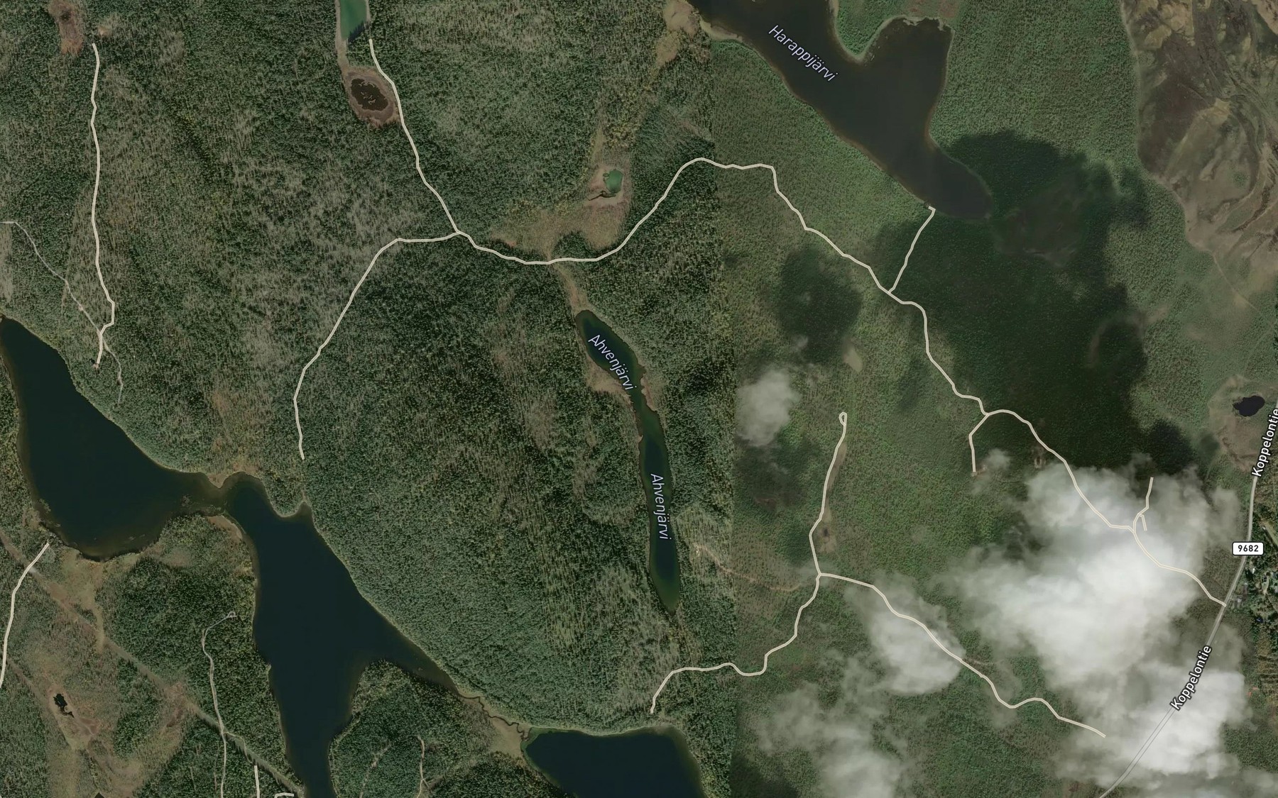 Satellite map of the Ahvenjarvi
