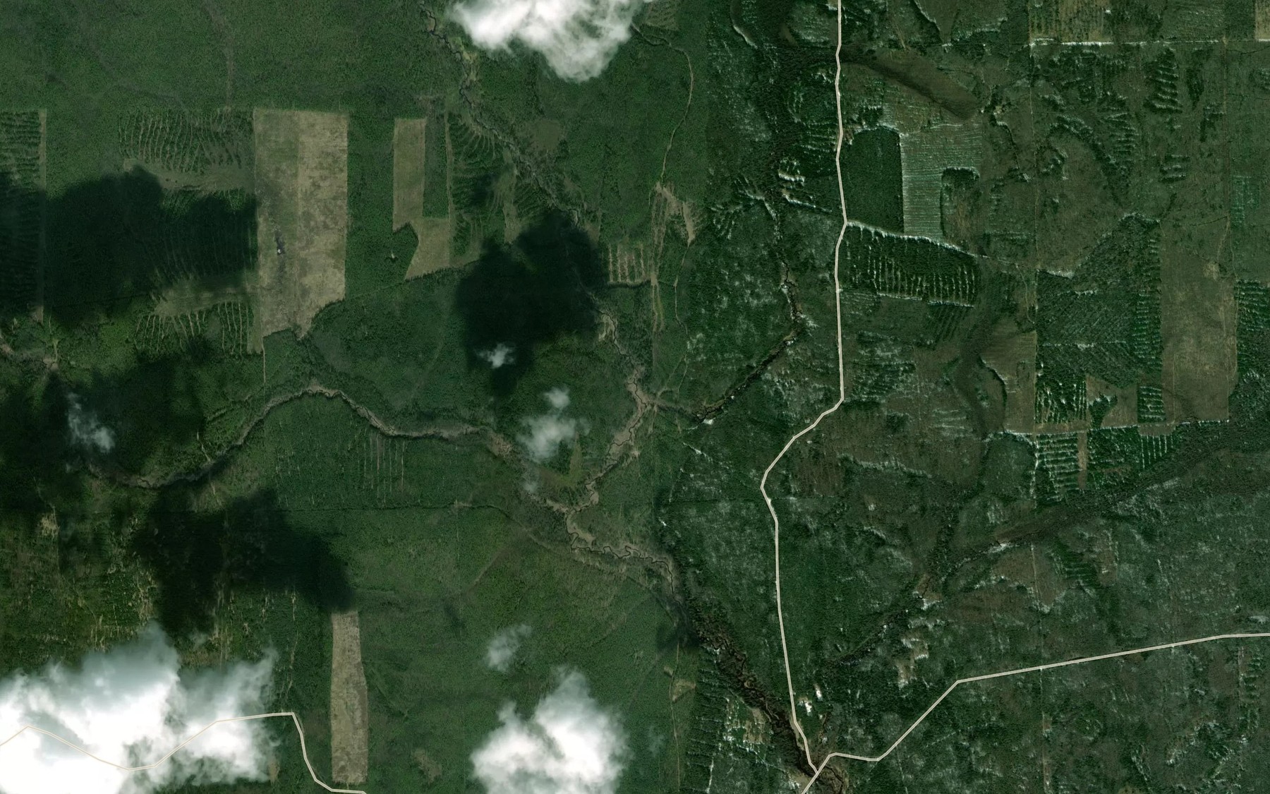 Satellite map of the Poron'zha