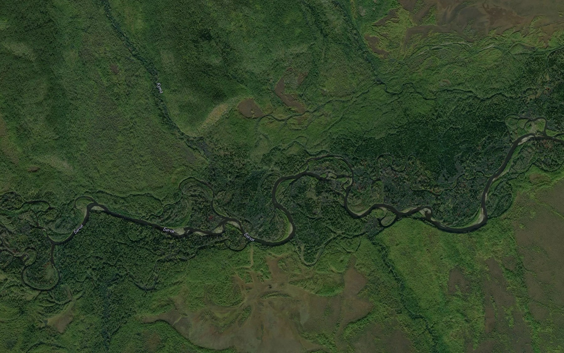 Satellite map of the Kuma
