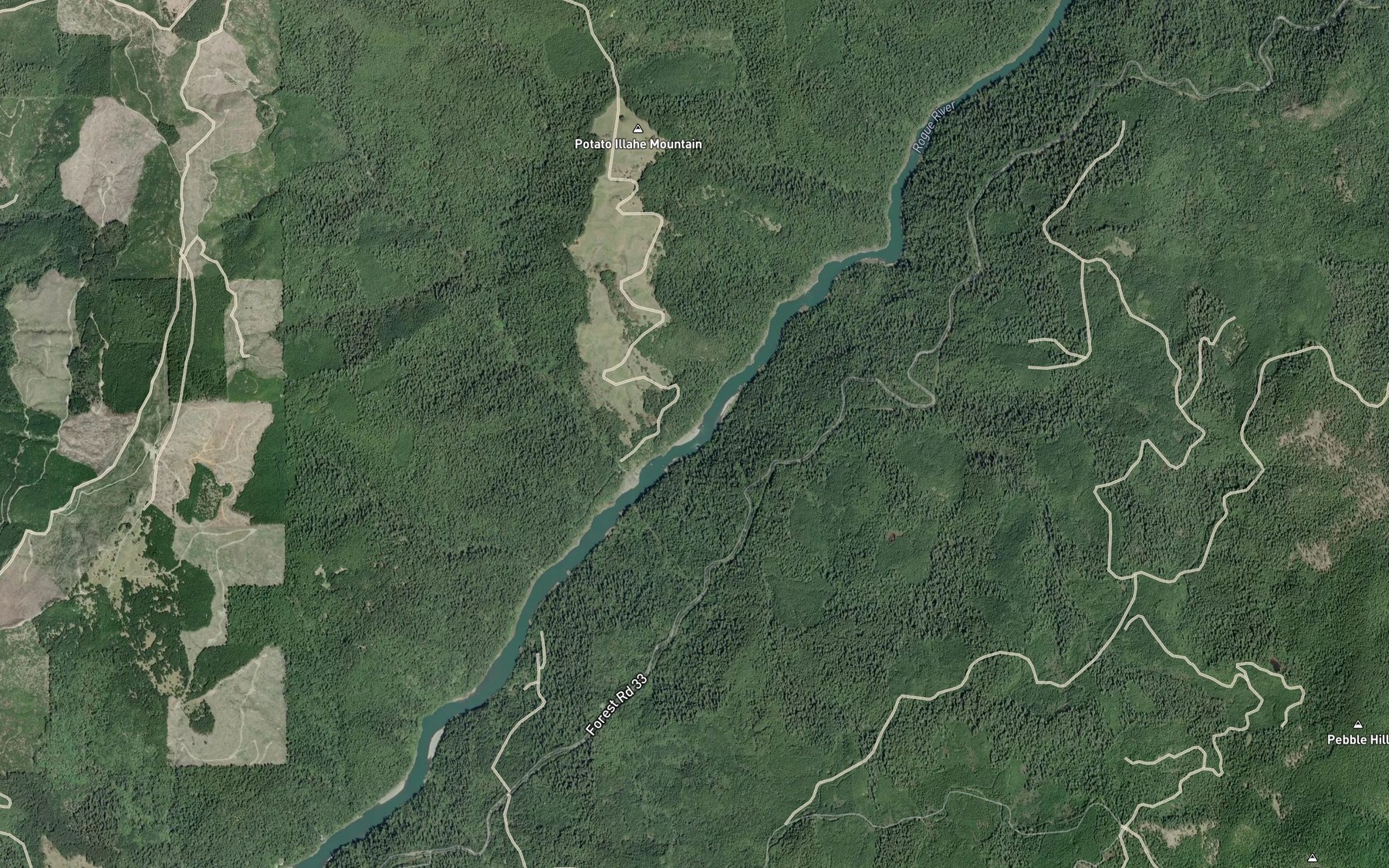 Satellite map of the Tom East Riffle