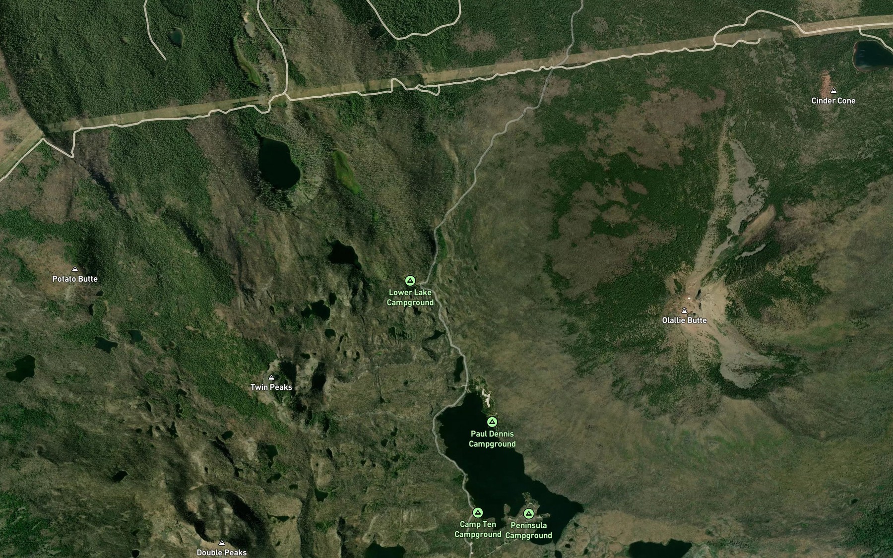 Satellite map of the Tub Lake
