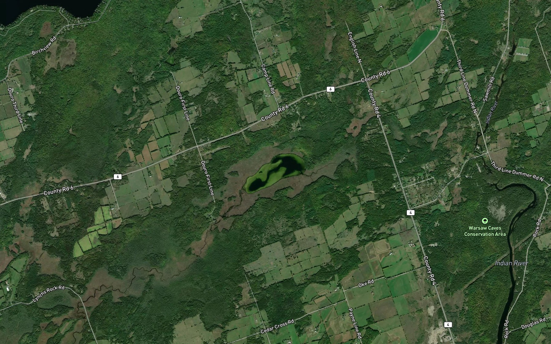 Satellite map of the Long Lake