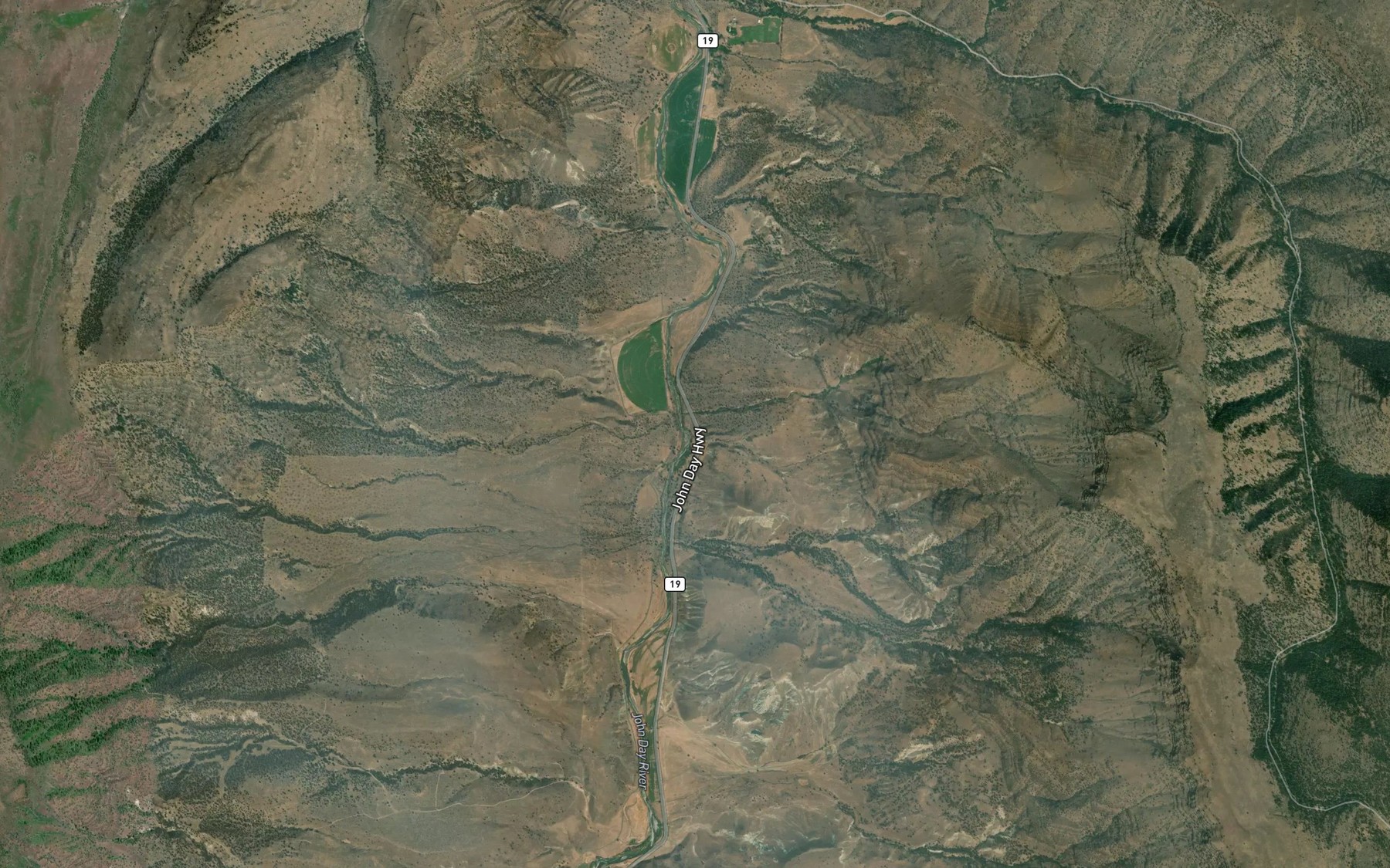 Satellite map of the Fossil Creek