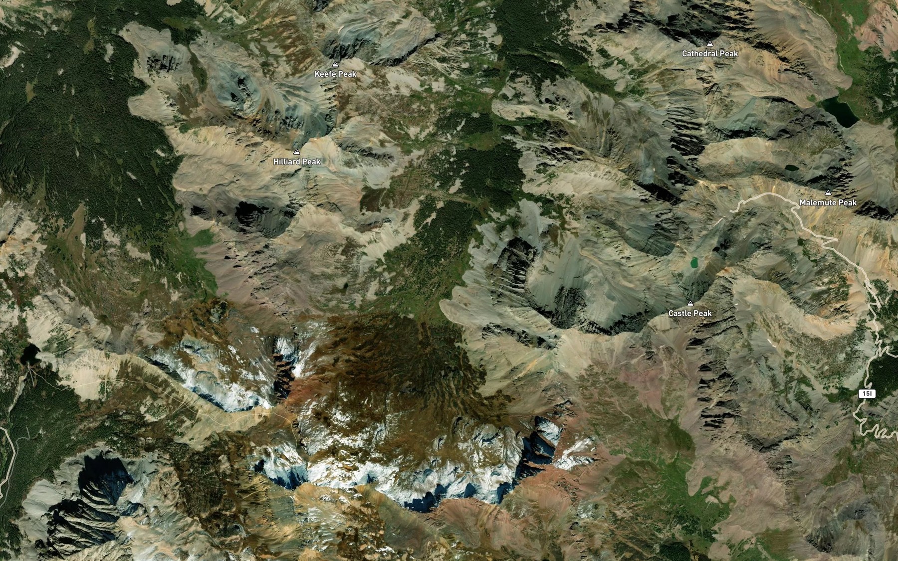 Satellite map of the Connundrum Hot Springs
