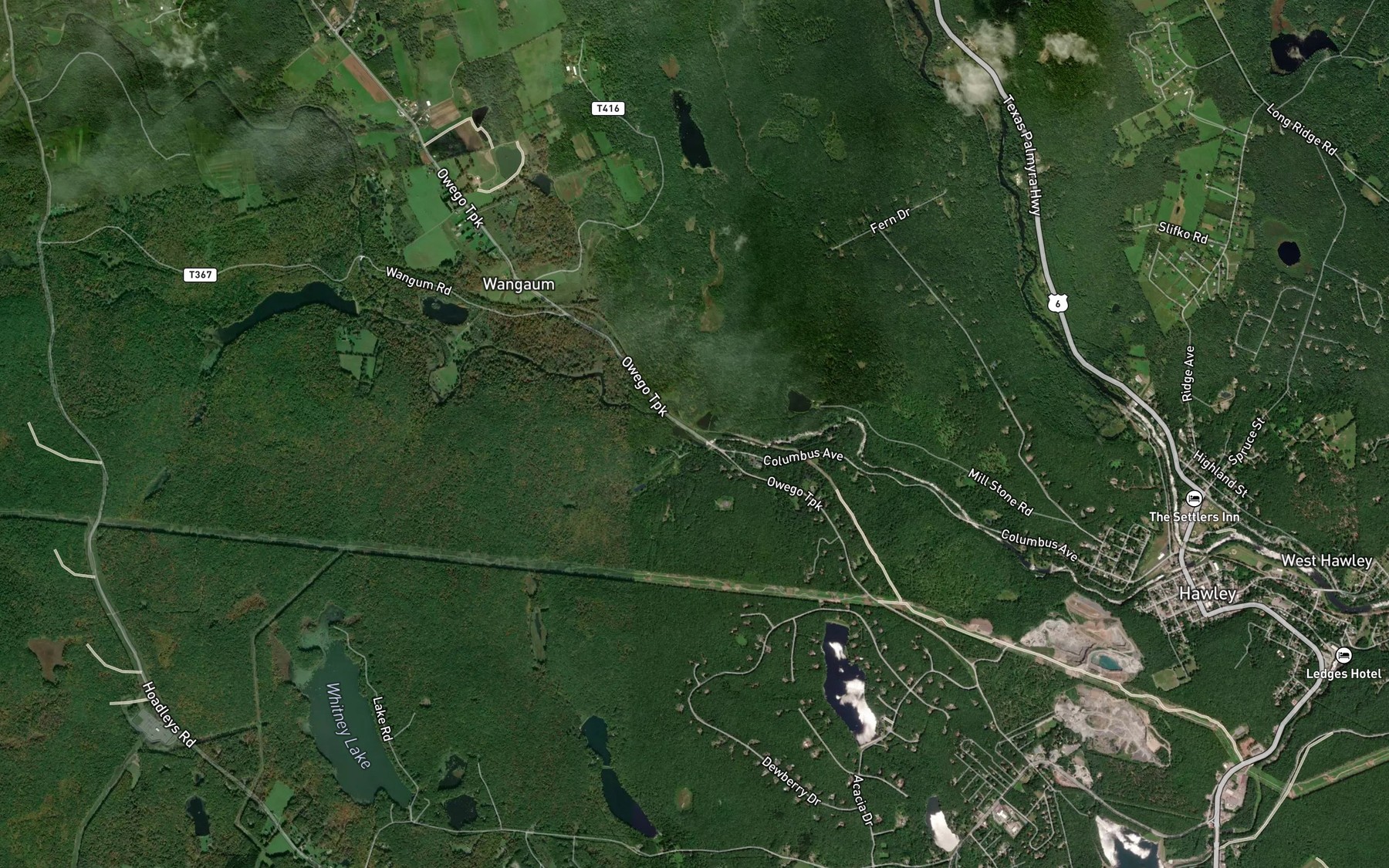Satellite map of the Red Shale Brook
