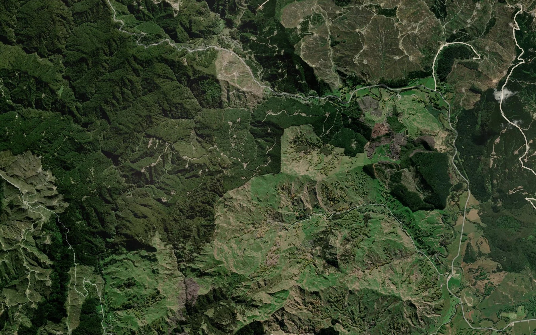 Satellite map of the Takapau Stream