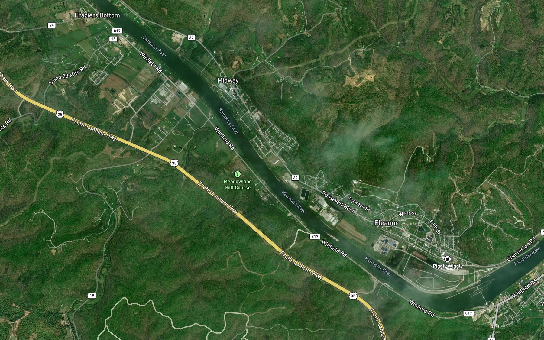 Satellite map of the Buffalo Creek