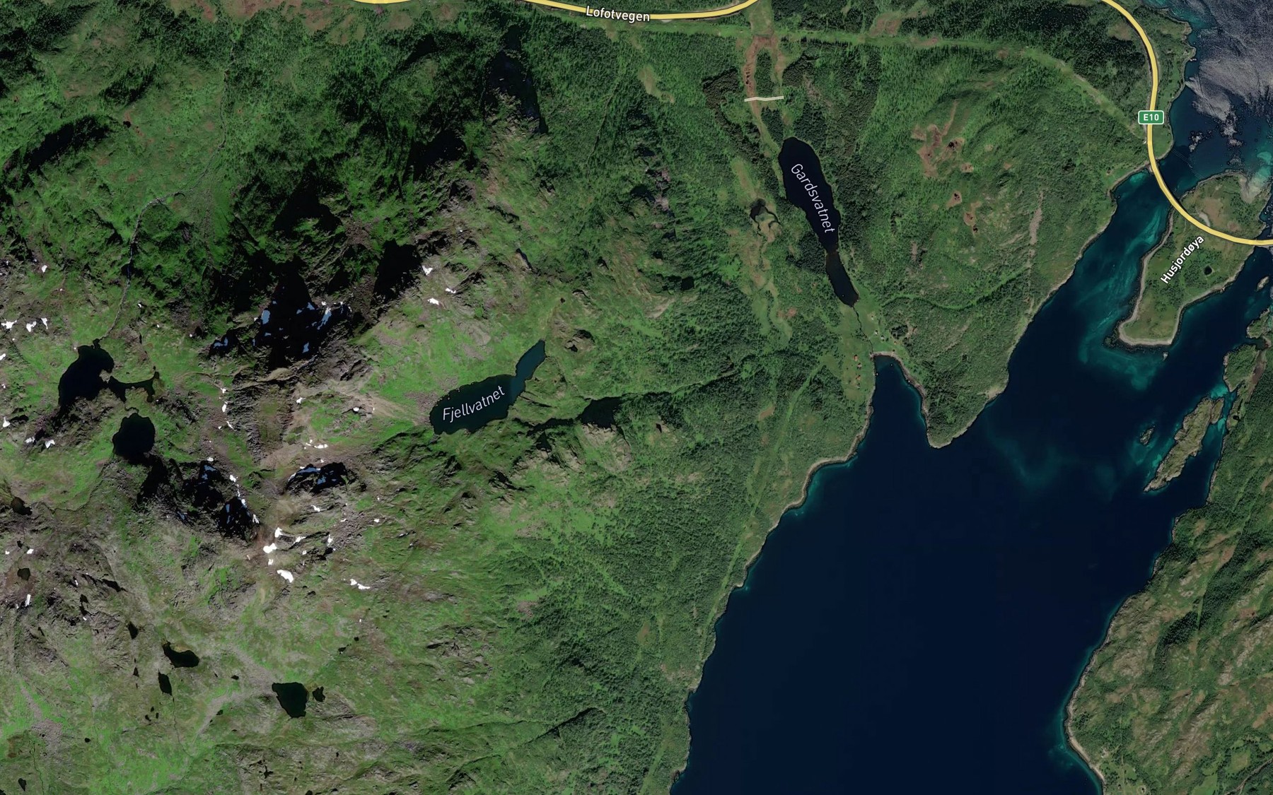 Satellite map of the Fjellelva