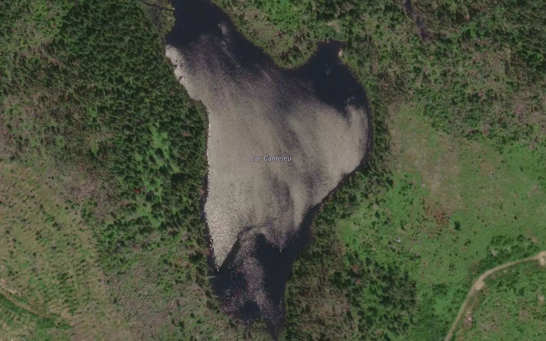 Satellite map of the Lac Canteleu