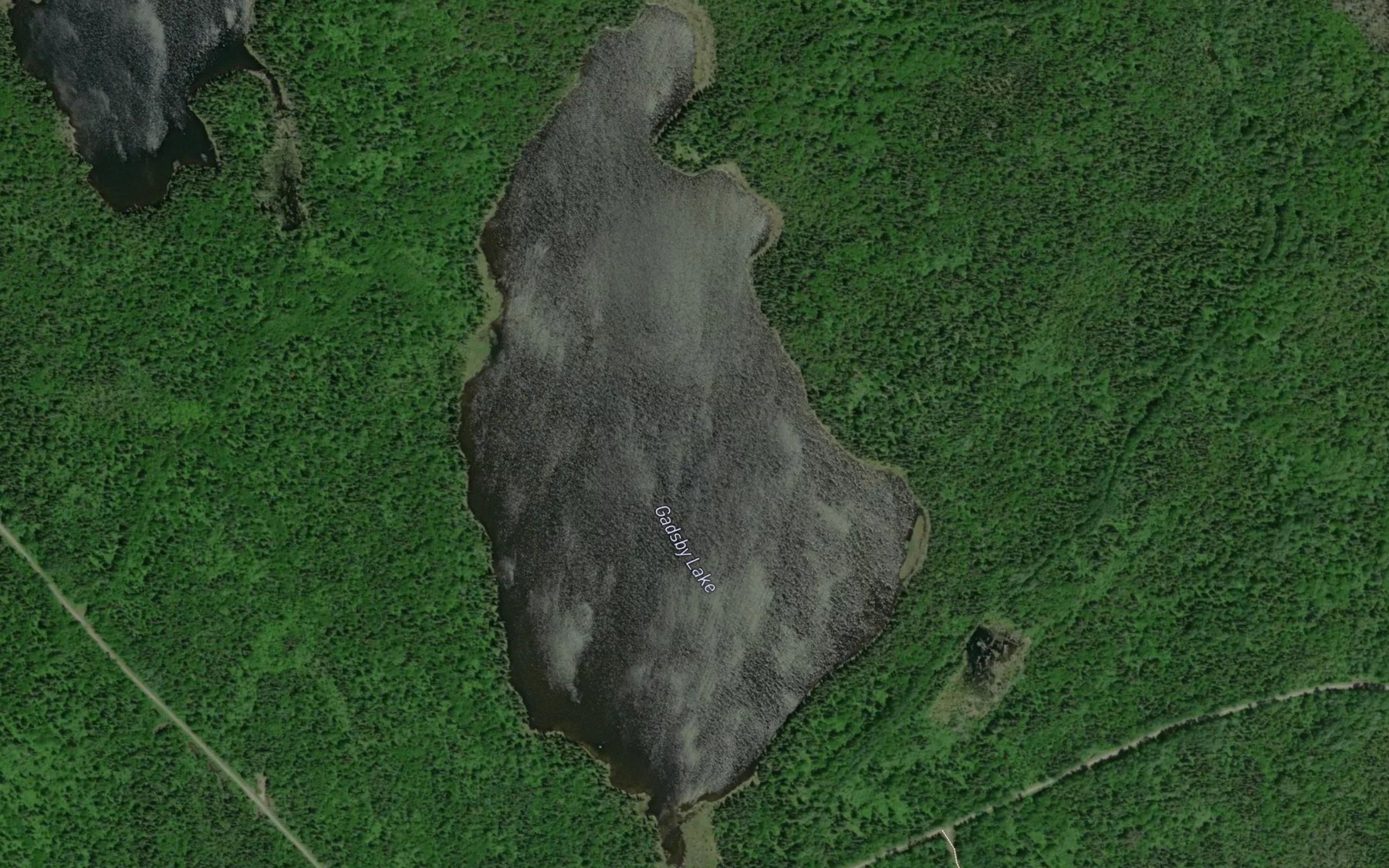 Satellite map of the Gadsby Lake